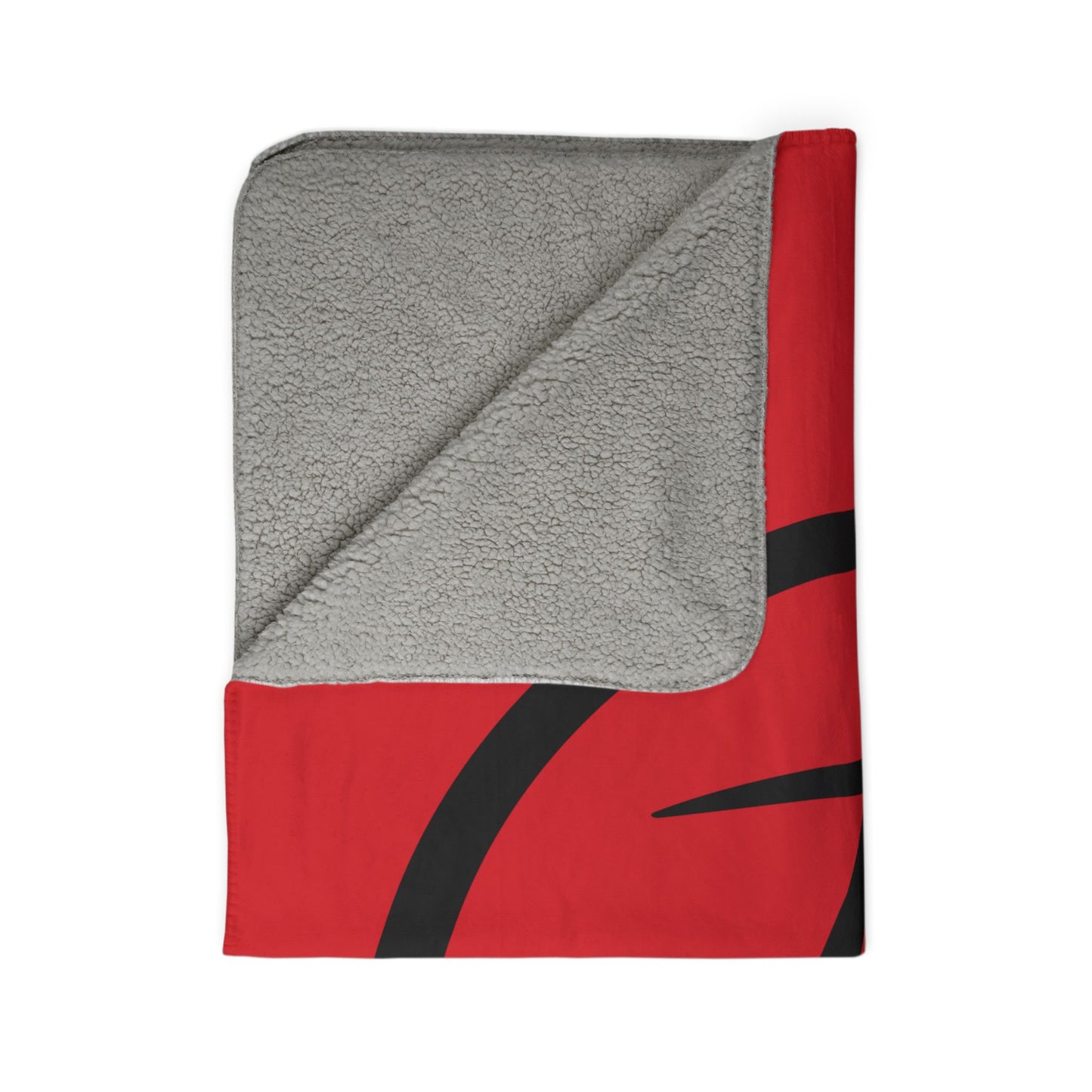 Rambler Black Logo Red Fleece Sherpa Blanket