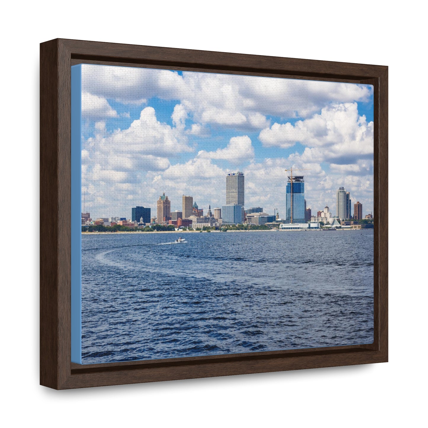 Milwaukee Wisconsin Skyline du lac Michigan, photographie encadrée sur toile