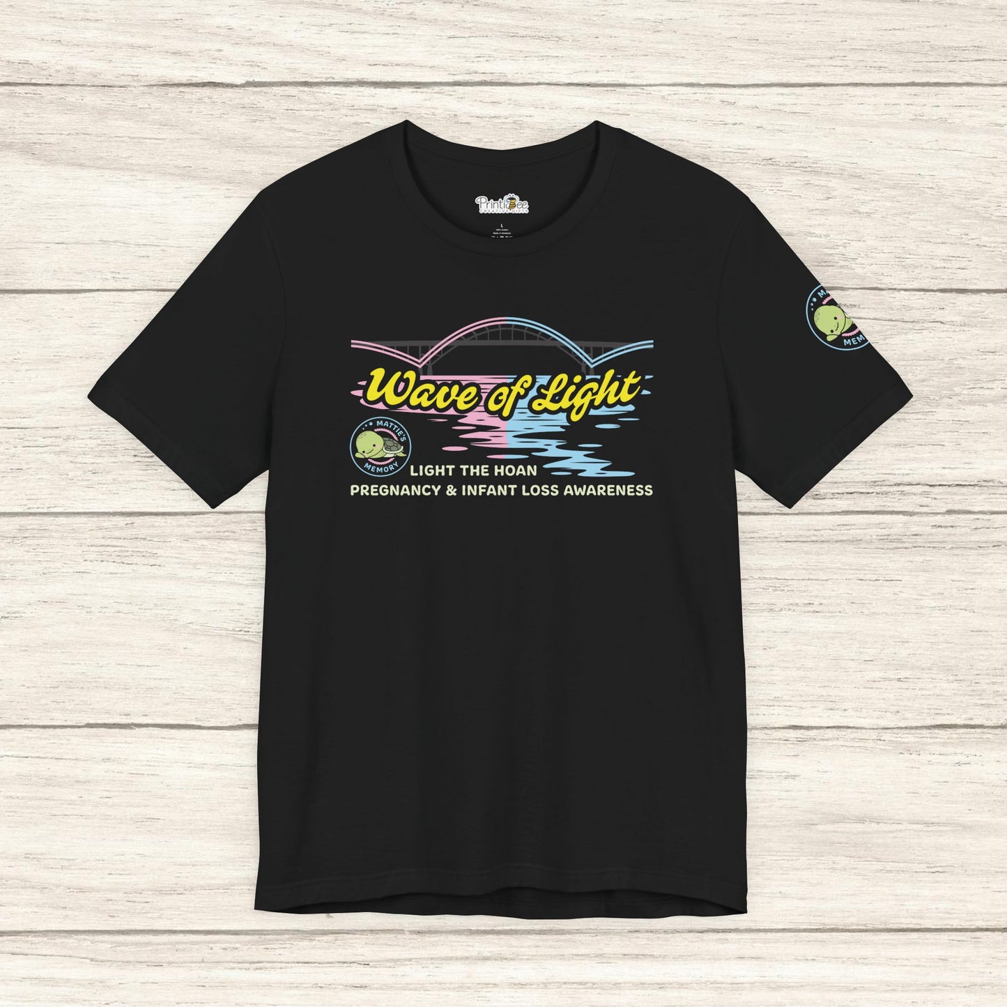 Mattie's Memory Wave of Light, Light the Hoan Bridge Tee, Milwaukee Wisconsin Infant & Pregnancy Loss Charity