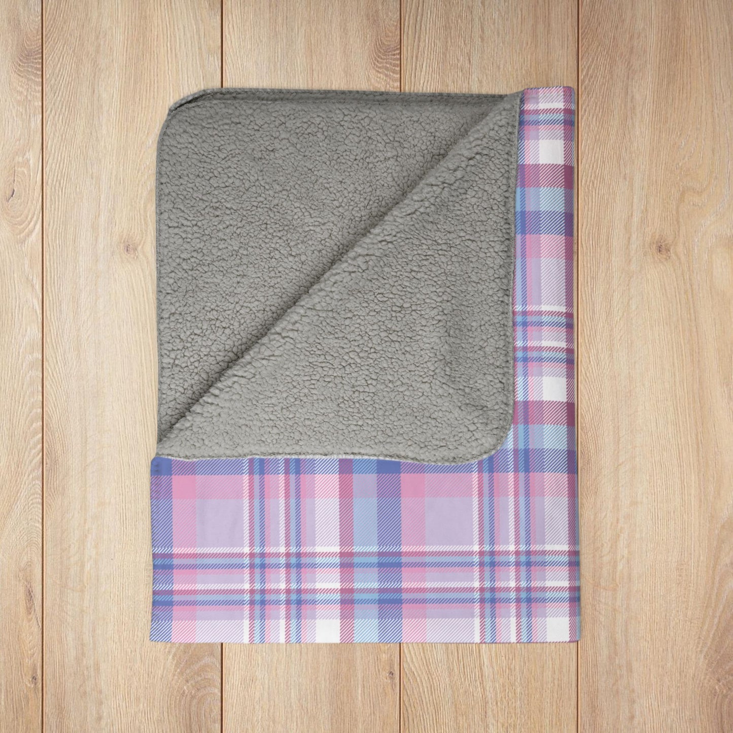 Bigender Pride Plaid Fleece Sherpa Blanket