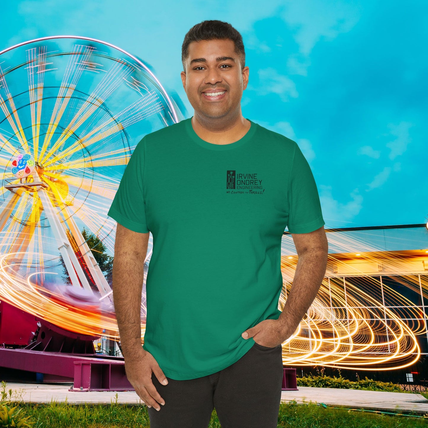 I Just Wanna Watch Hockey & Ride Roller Coasters Tee (BACK graphic) • Irvine Ondrey Engineering