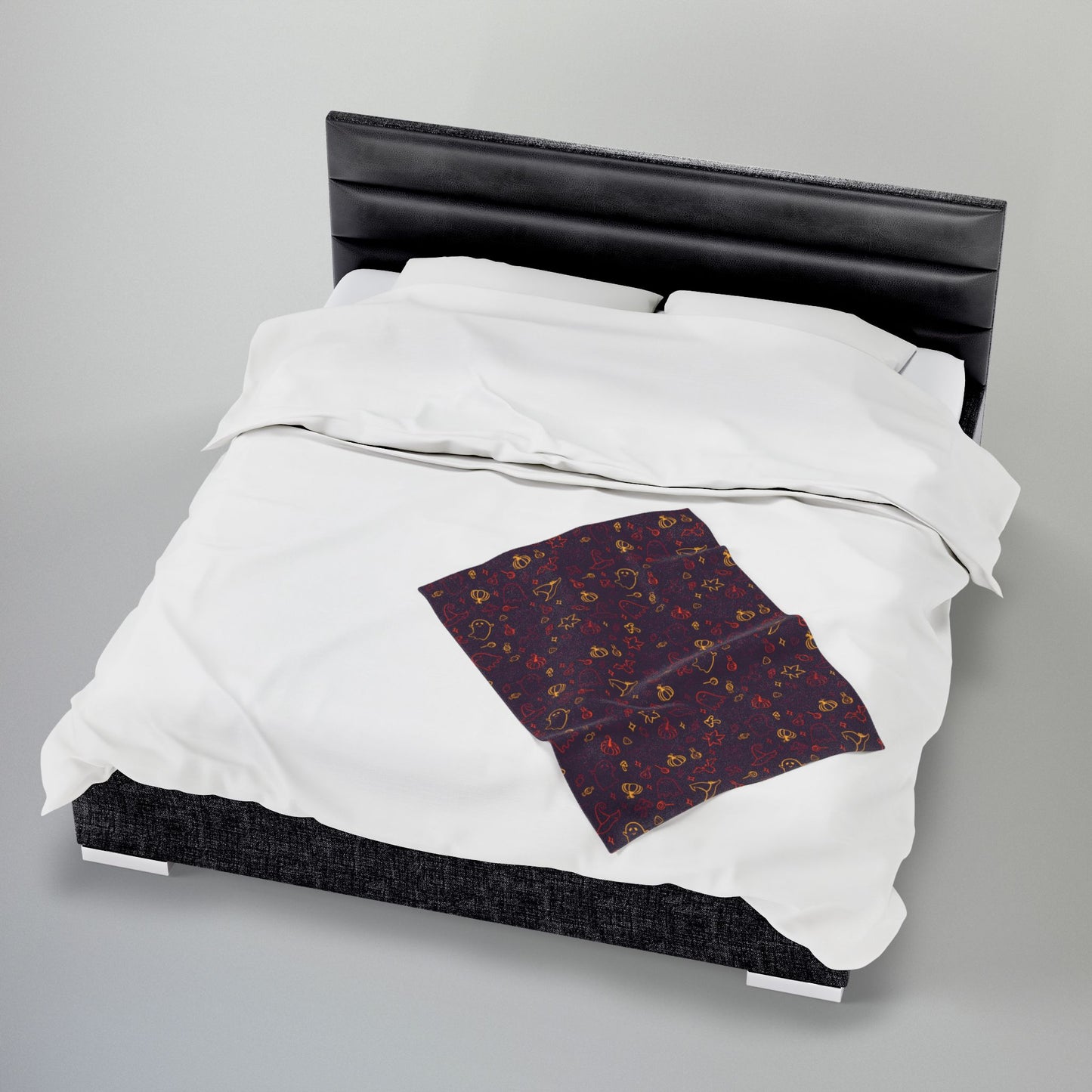 Halloween Maroon Multiolor Pattern Plaid Velveteen Plush Blanket