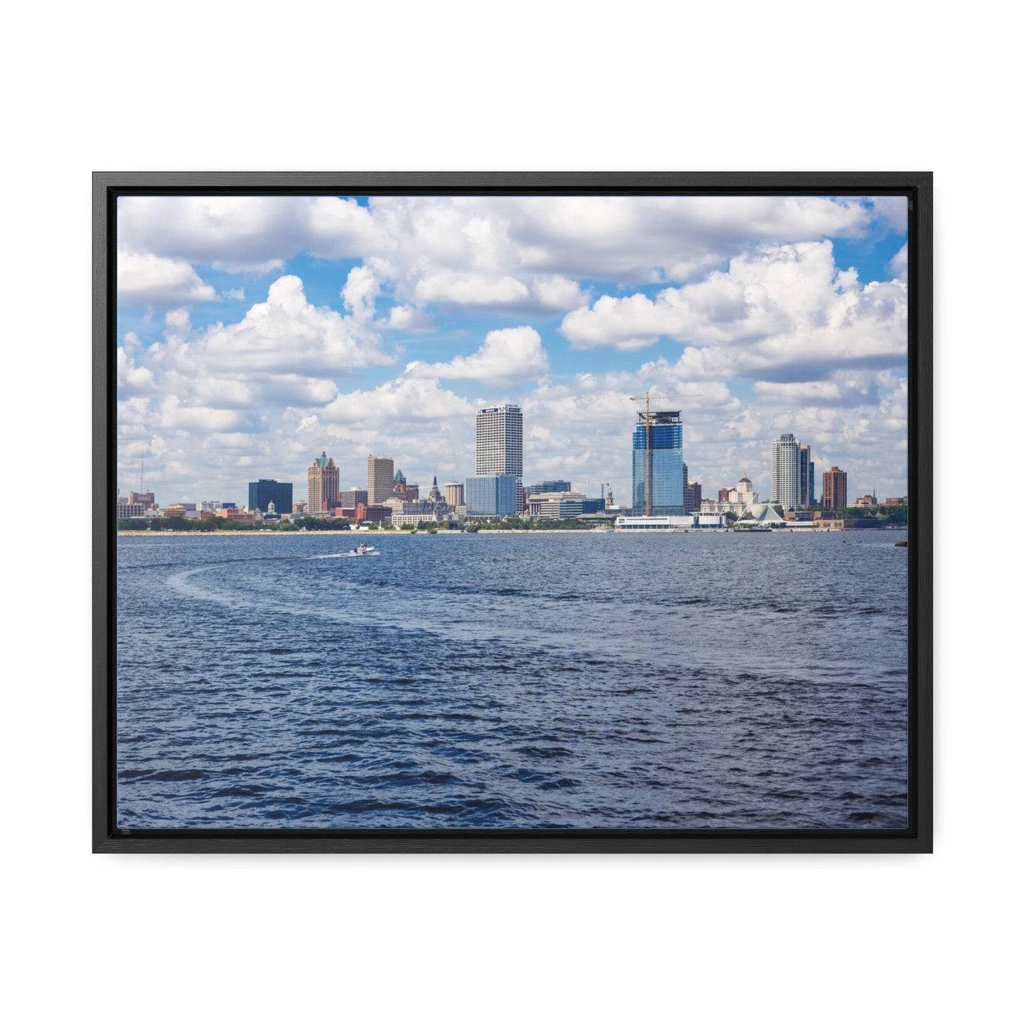 Milwaukee Wisconsin Skyline du lac Michigan, photographie encadrée sur toile