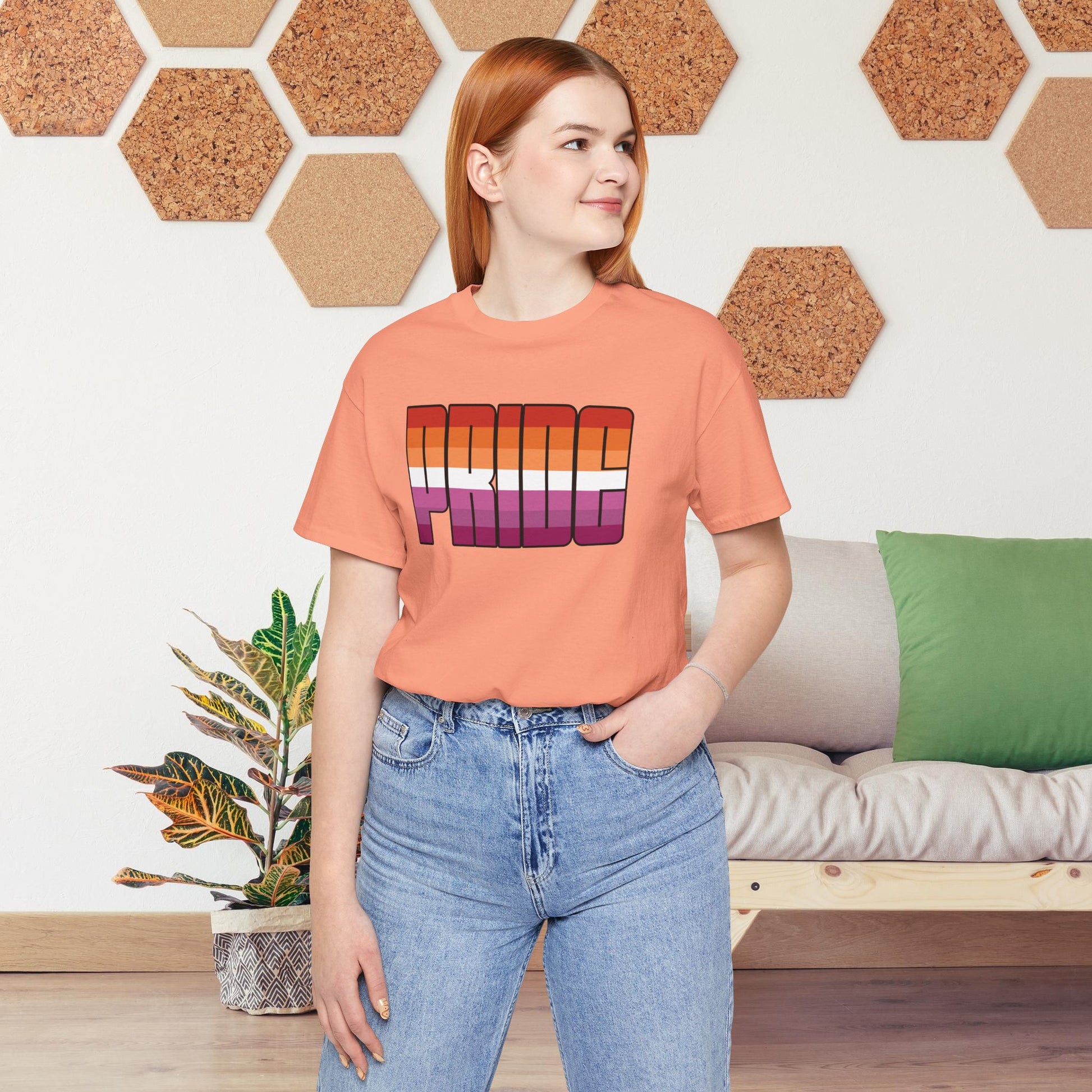 Lesbian Pride 7-Stripe Sunset Tee