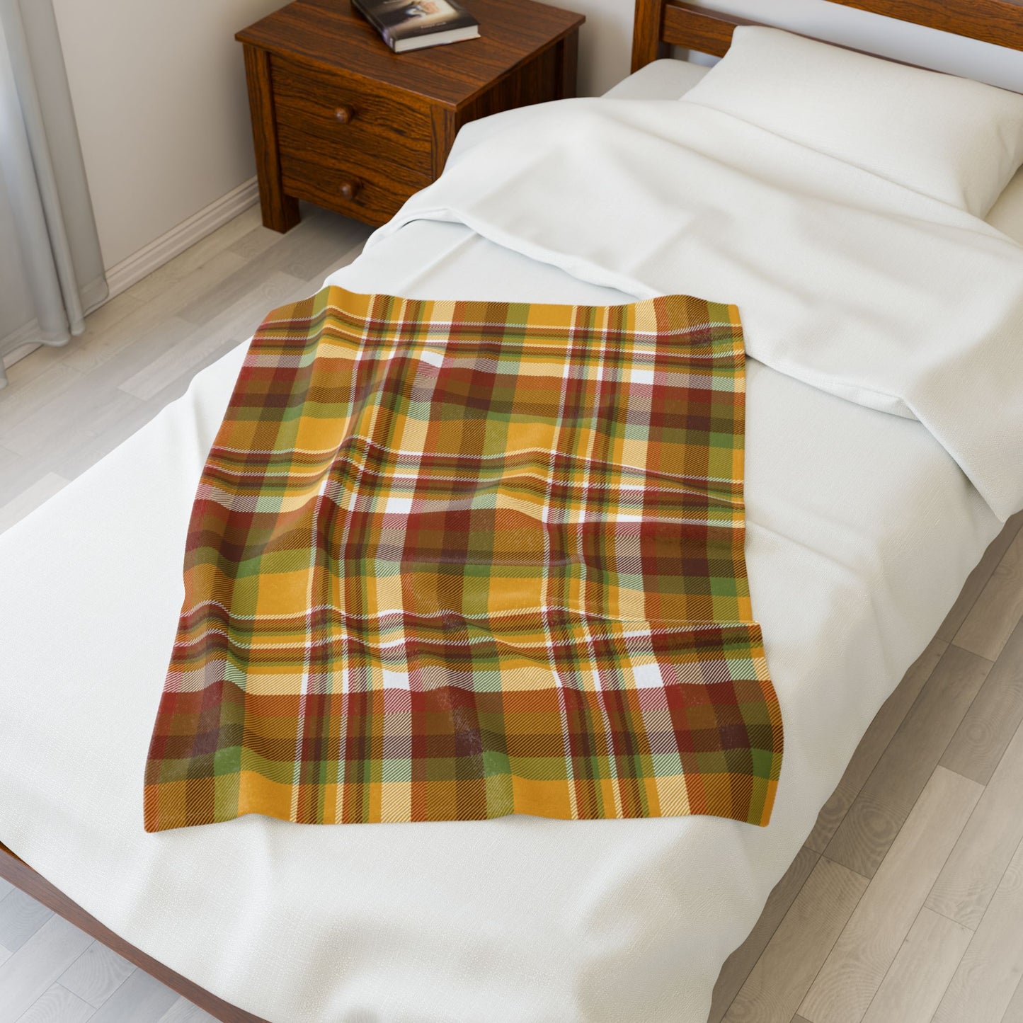 Thanksgiving Plaid Velveteen Plush Blanket