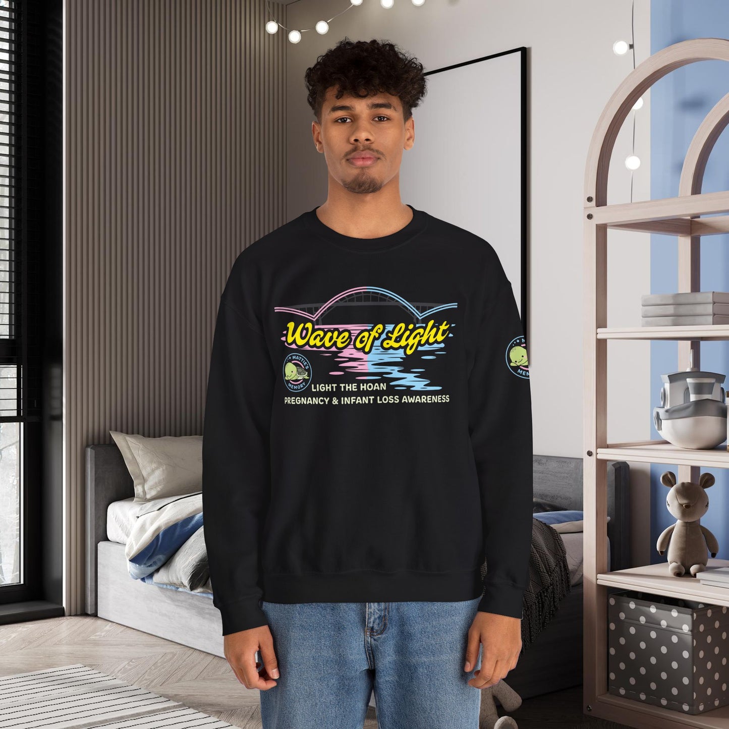 Mattie's Memory Wave of Light, Light the Hoan Bridge Sweatshirt, Milwaukee Wisconsin Infant & Pregnancy Loss Charity
