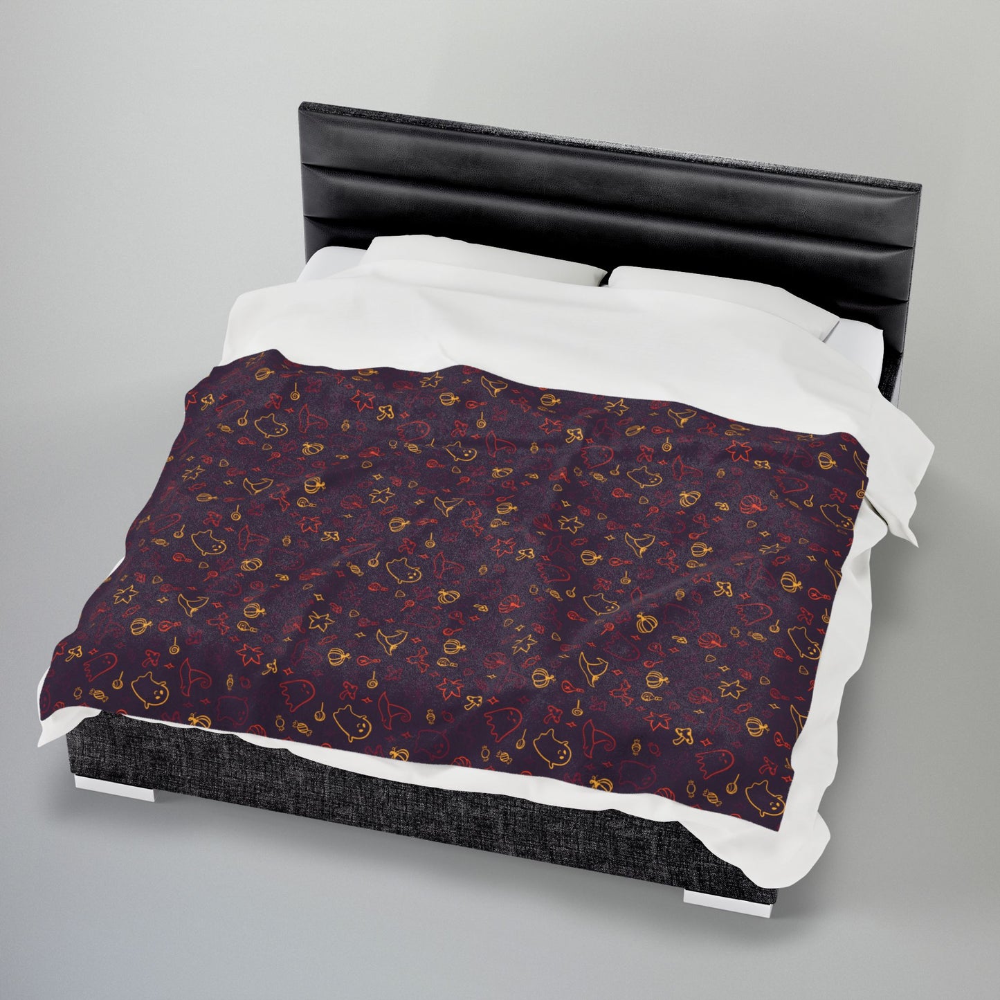 Halloween Maroon Multiolor Pattern Plaid Velveteen Plush Blanket