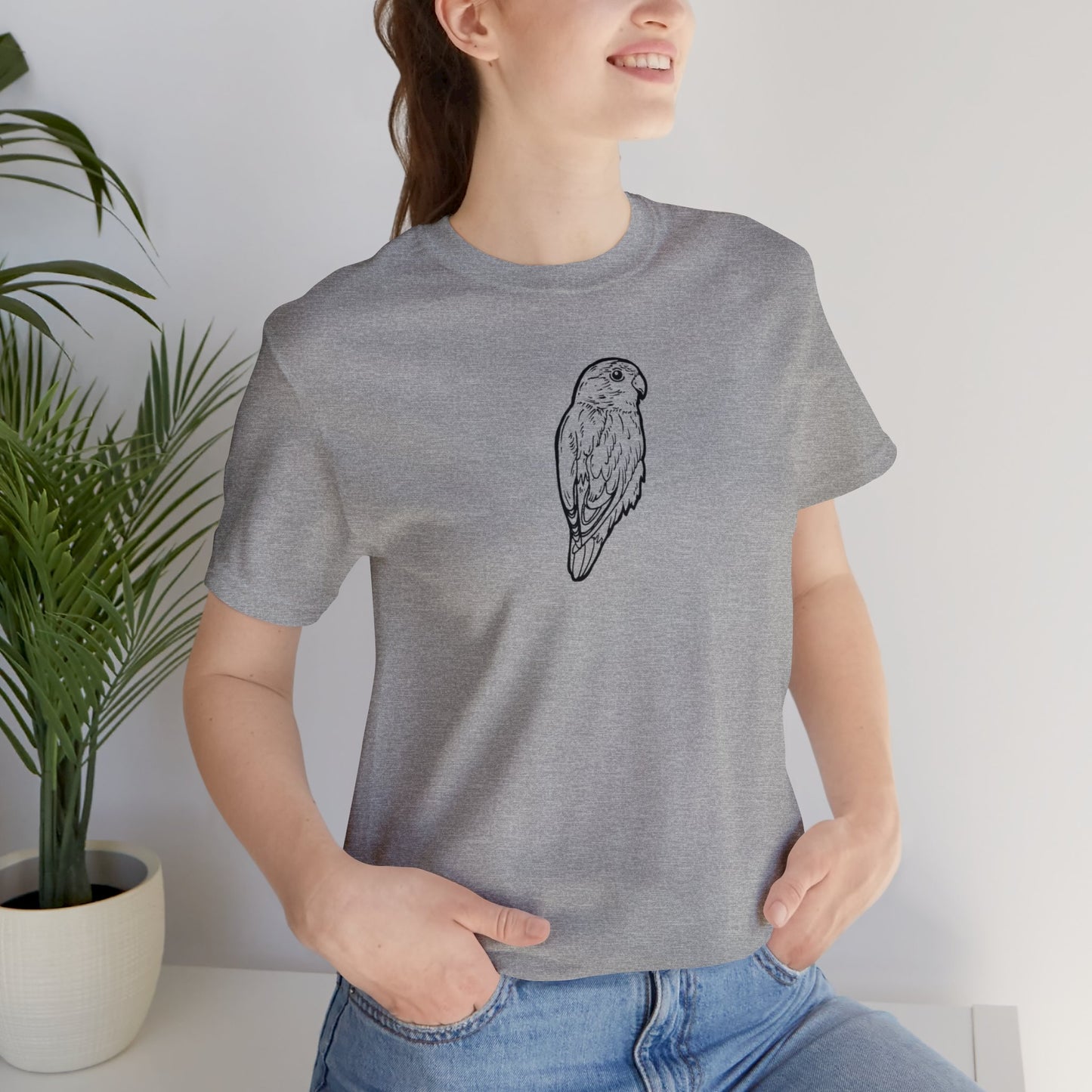 Cuddly Lovebird, Line Art Tee