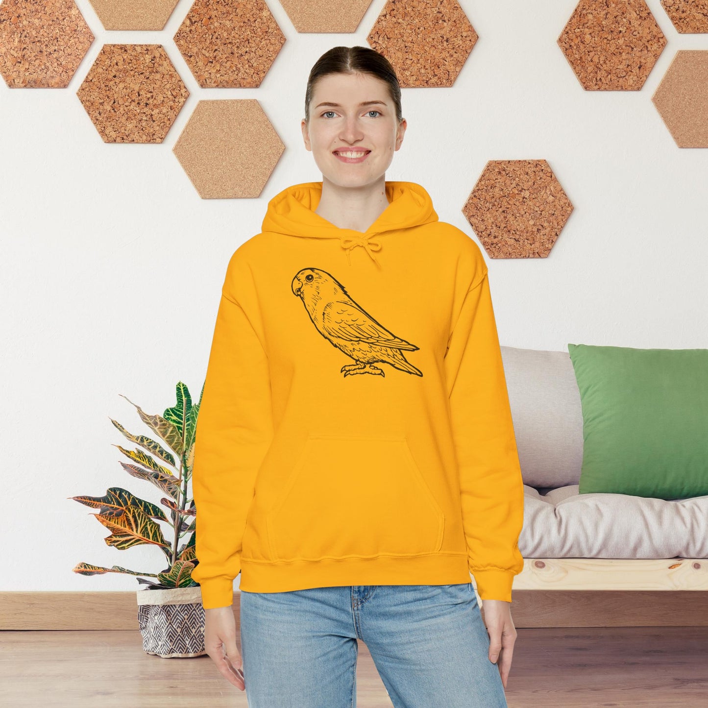Holly Girl, Lovebird Line Art Hoodie