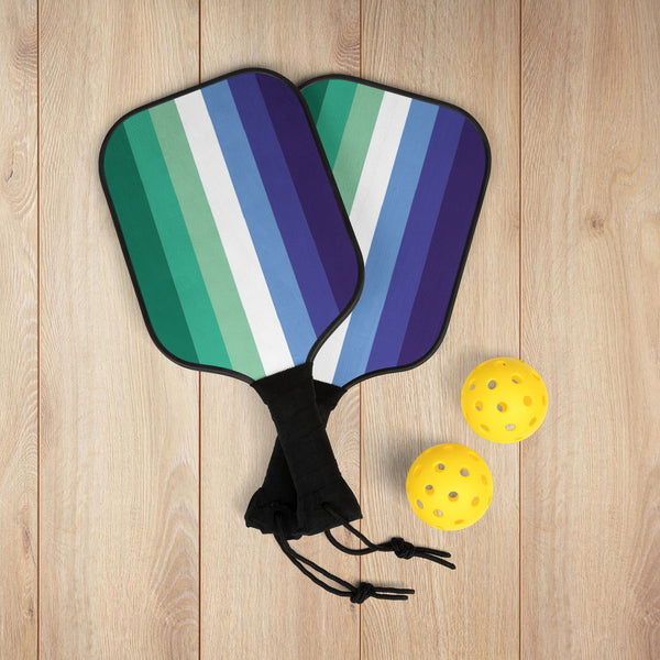 7.5'' × 15.5'' Gay Men Trans-Inclusive Pride 7-Stripe Flag Pickleball Kit