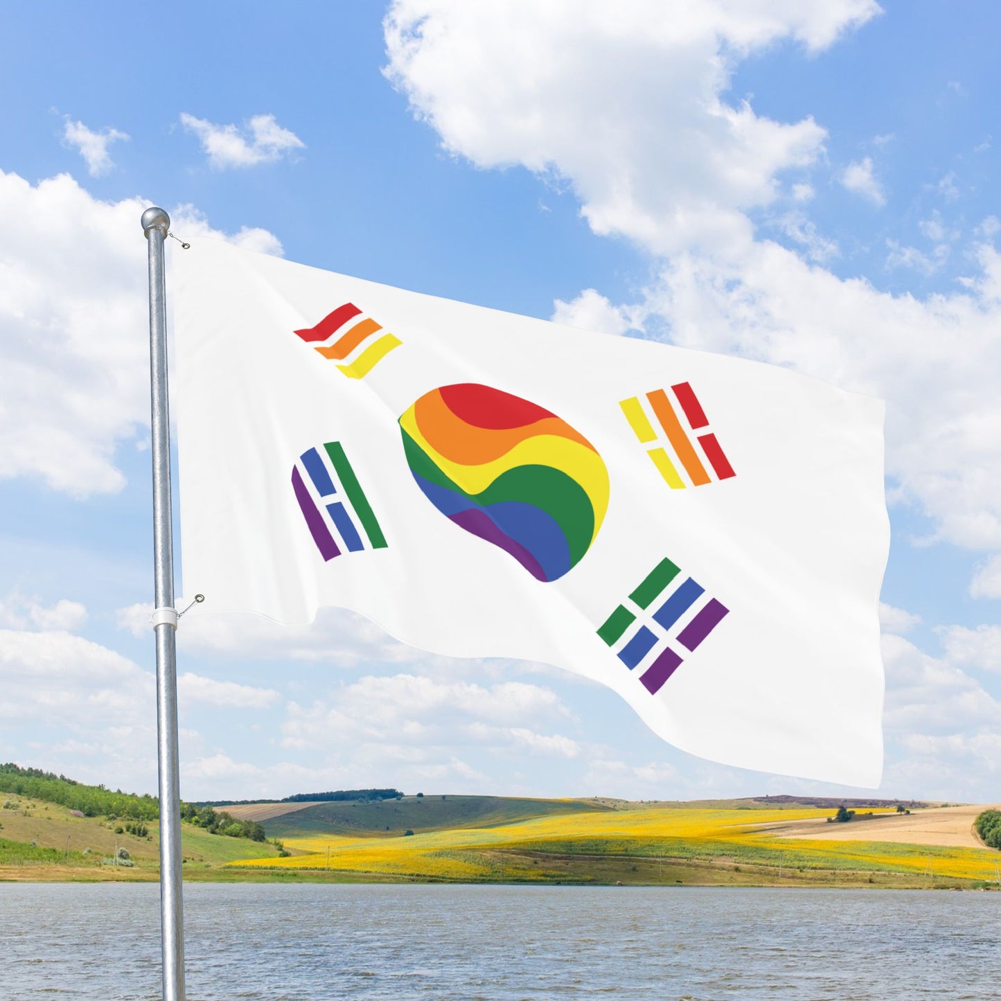 South Korea Rainbow Pride Flag with Grommets