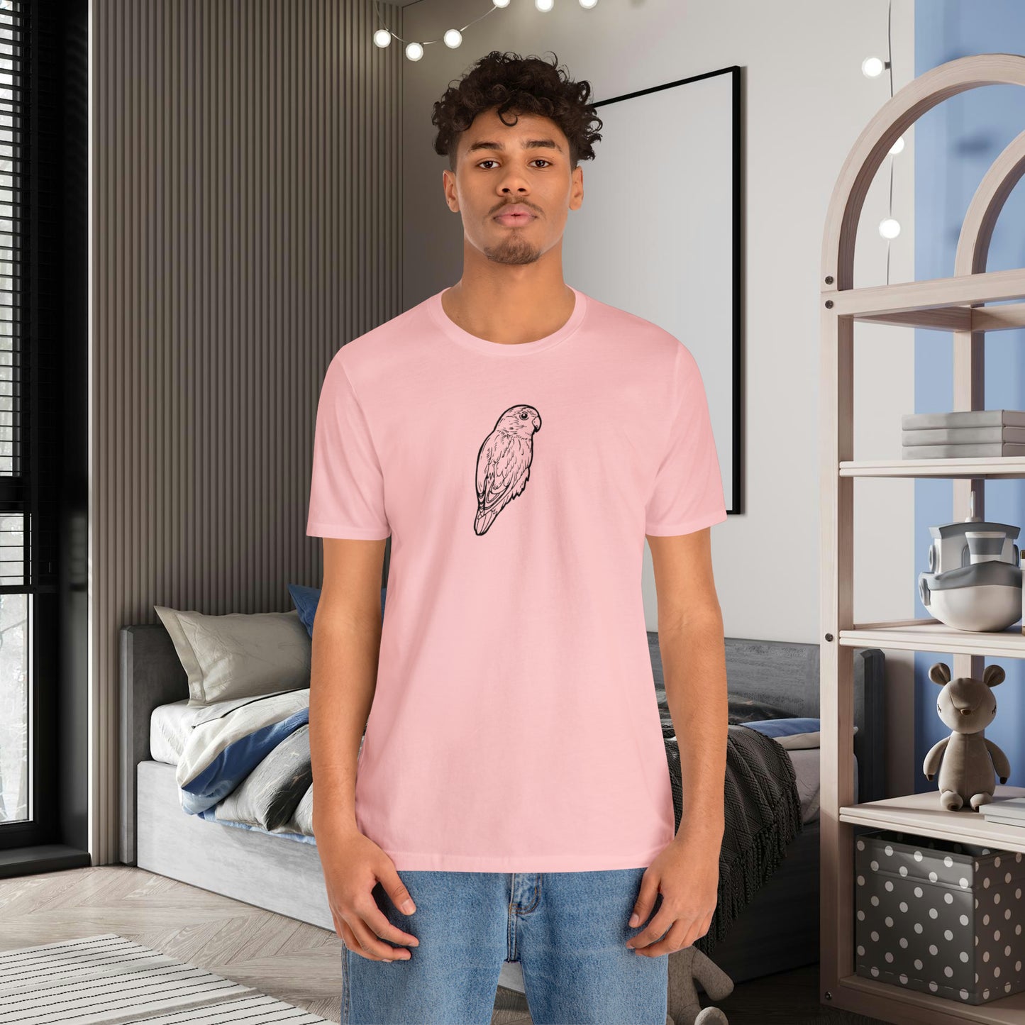 Cuddly Lovebird, Line Art Tee