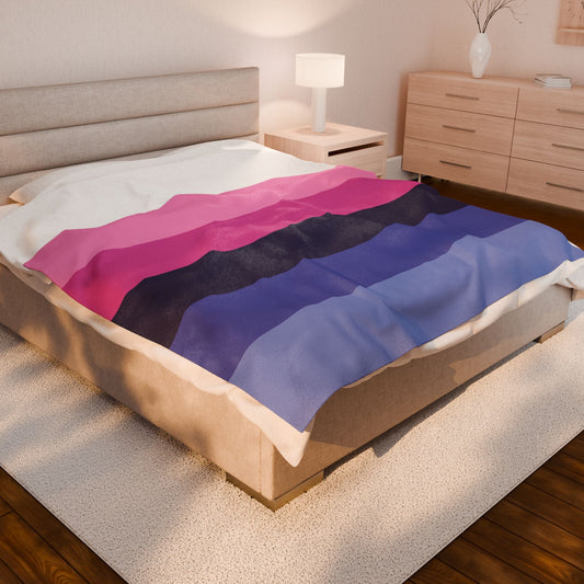 60" × 80" Omnisexual Pride Flag Velveteen Plush Blanket