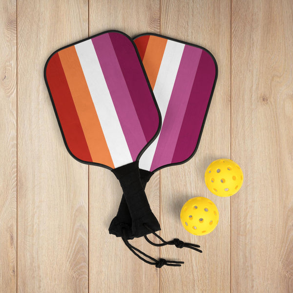 7.5'' × 15.5'' Lesbian Sunset Pride Flag Pickleball Kit