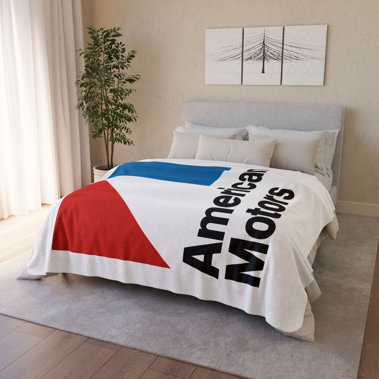 AMC Logo White Fleece Sherpa Blanket