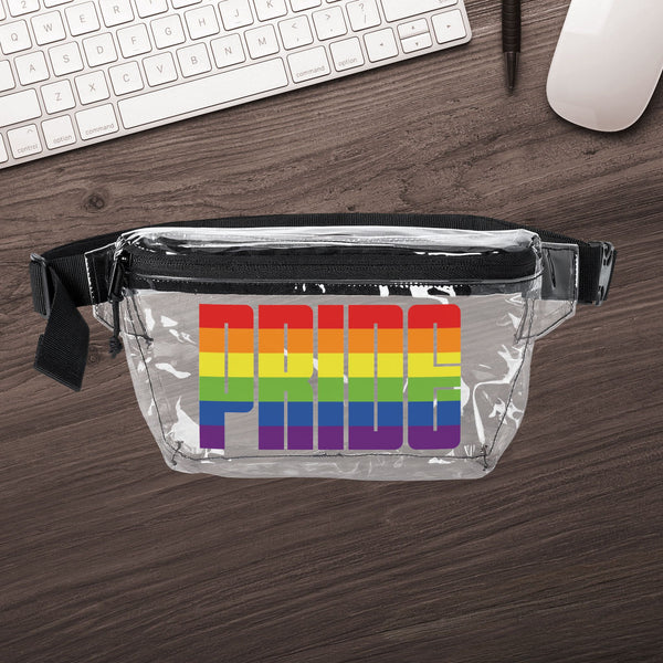 One size Clear Black Rainbow Pride Clear Fanny Pack