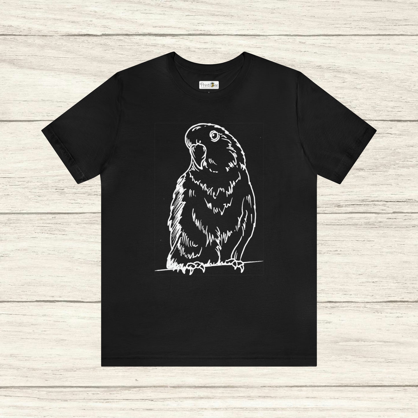 Floofball Lovebird, Line Art Tee