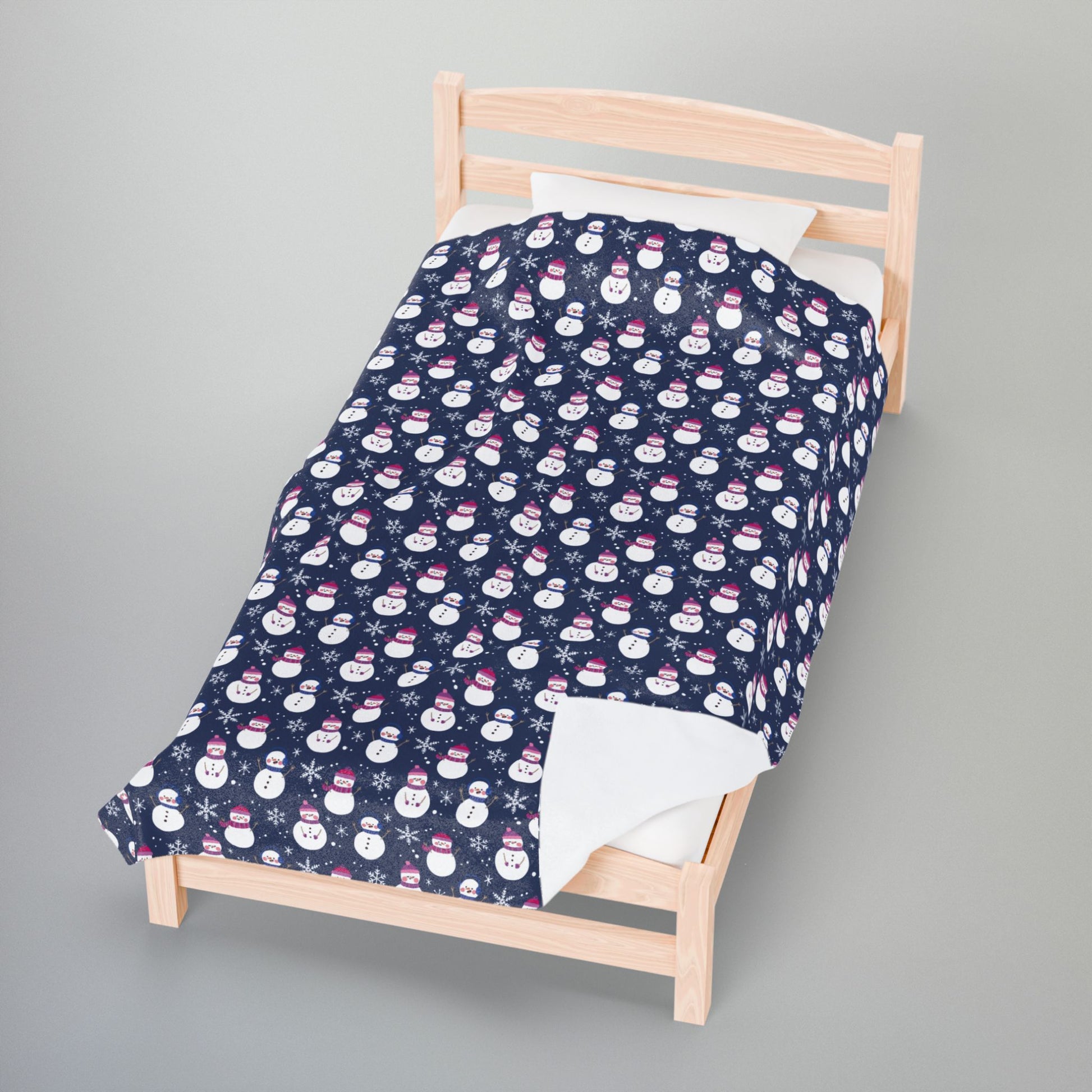 Bisexual Pride Snowmen Velveteen Plush Blanket