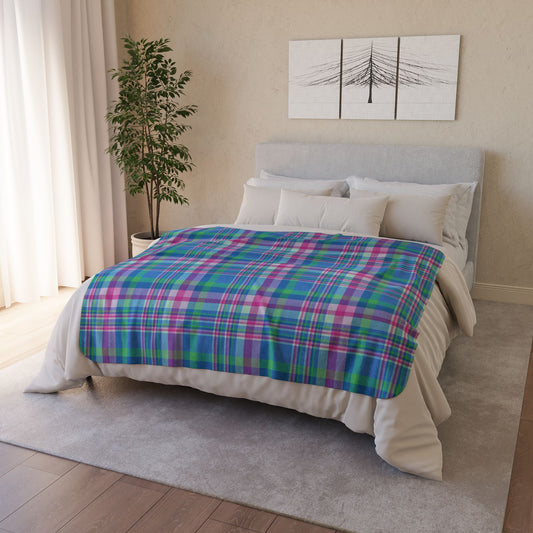 Polysexual Pride Plaid Fleece Sherpa Blanket