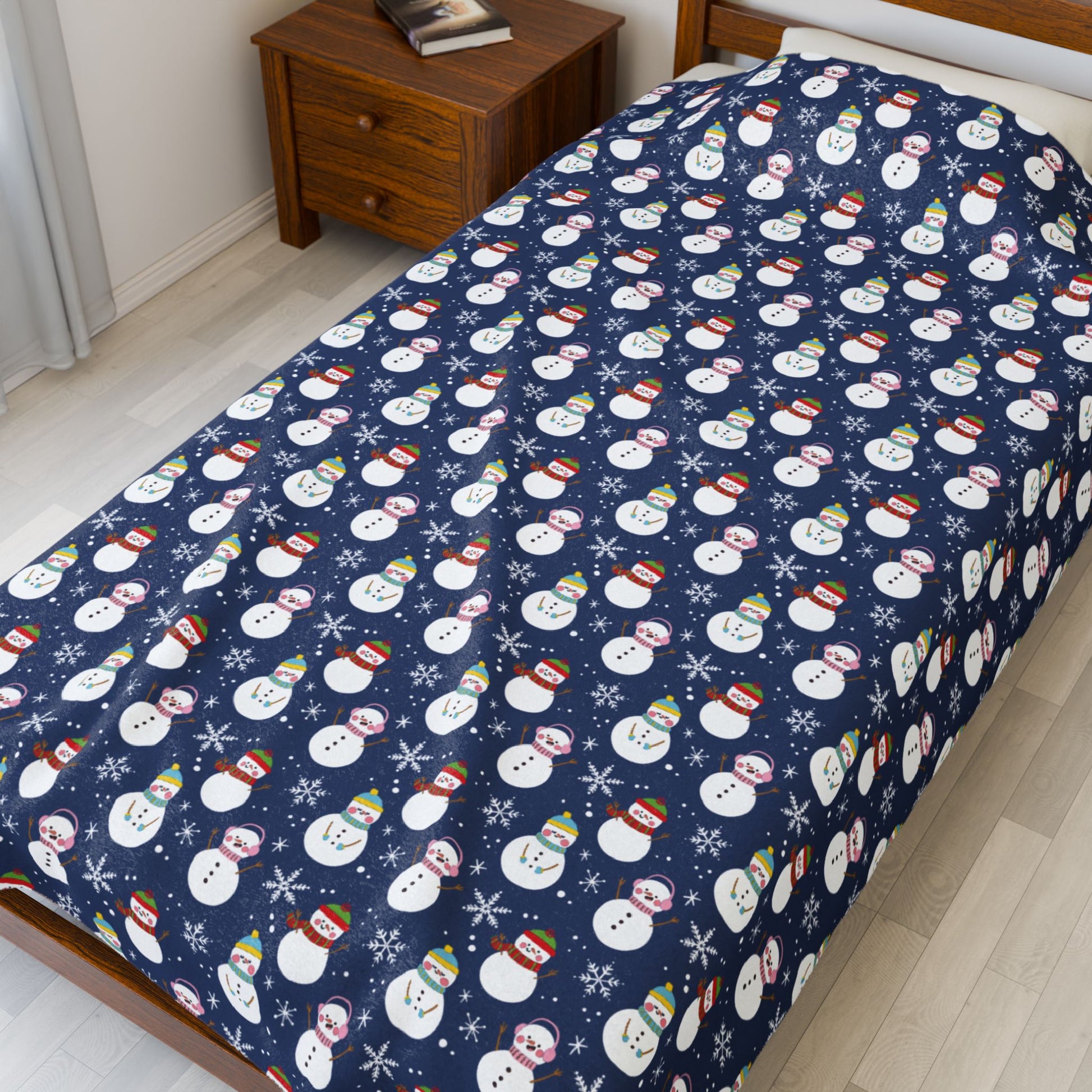 Rainbow Intersex Progress Pride Snowmen Velveteen Plush Blanket