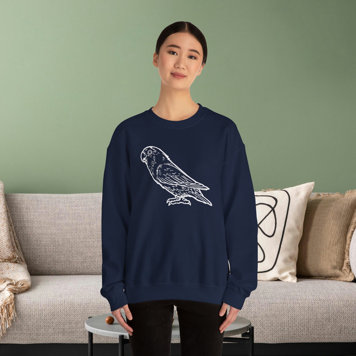 Holly Girl, Lovebird Line Art Crew Neck Sweatshirt