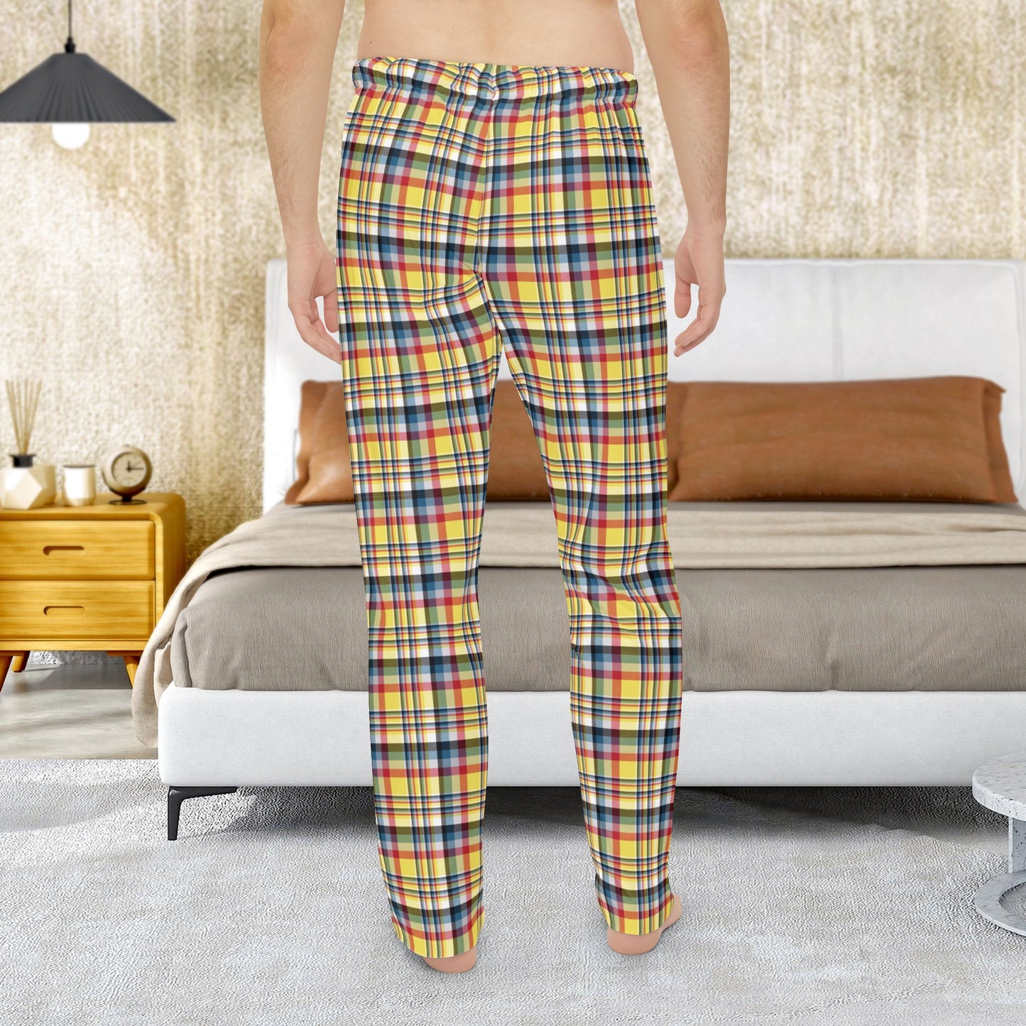Men’s Yellow, Red & Teal Gurnee IL Pajama Pants
