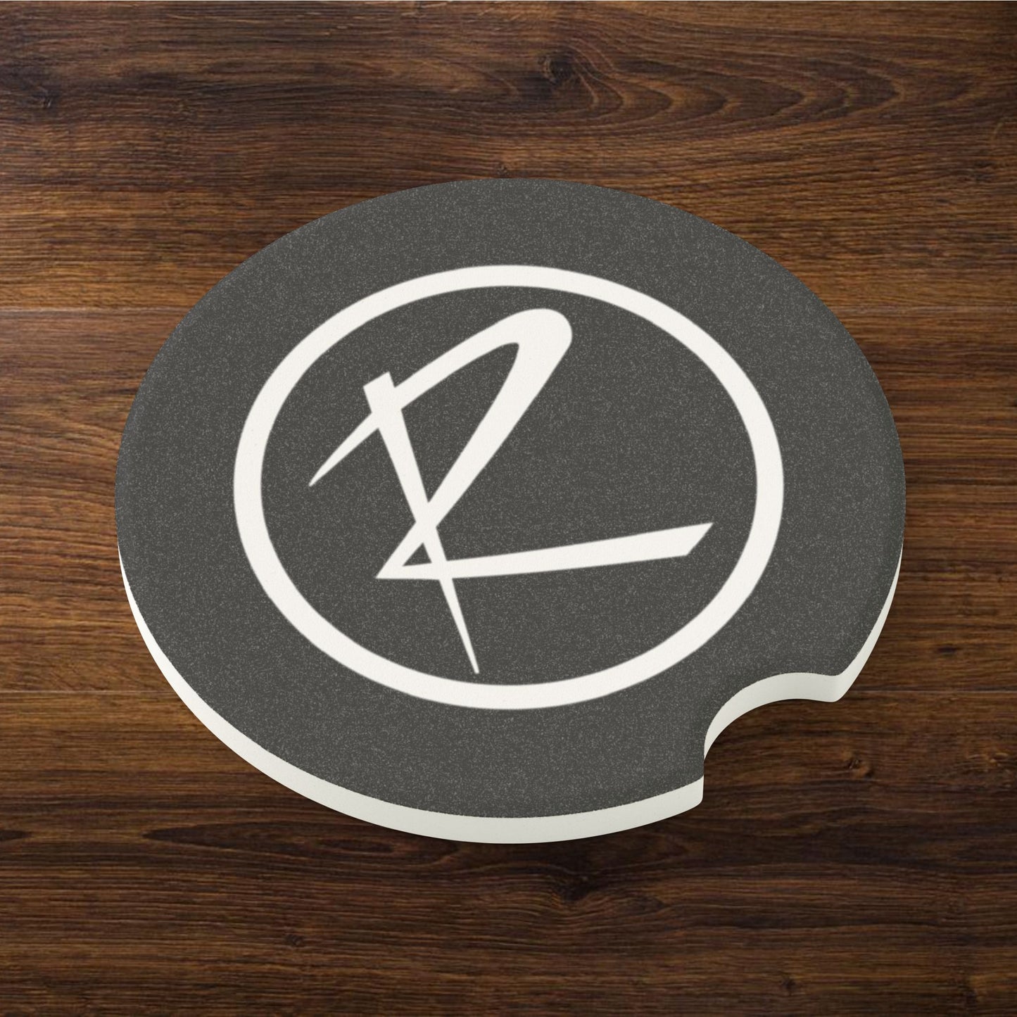 Rambler Logo Black & White Soapstone Car Cup-Holder Coaster