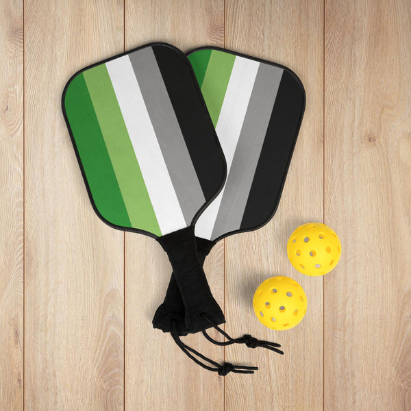 7.5'' × 15.5'' Aromantic Pride Flag Pickleball Kit