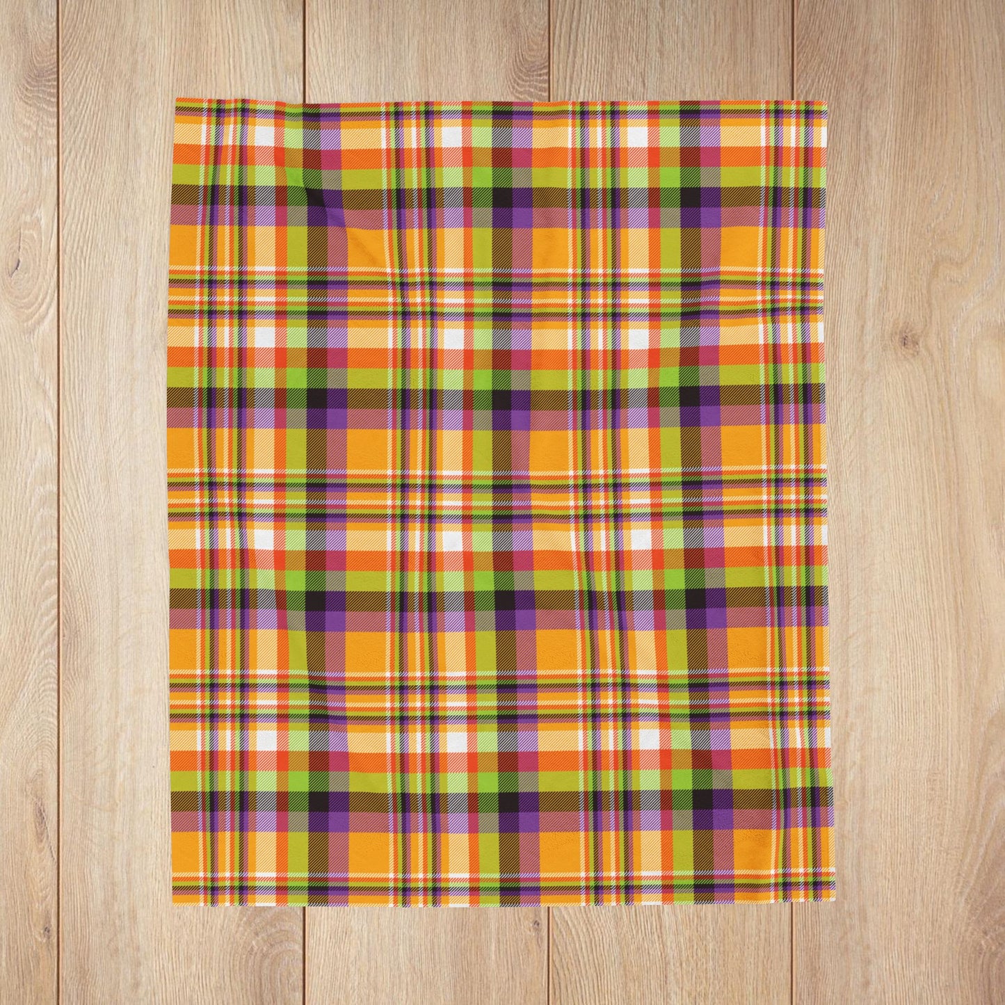 Halloween Colors Plaid Velveteen Plush Blanket