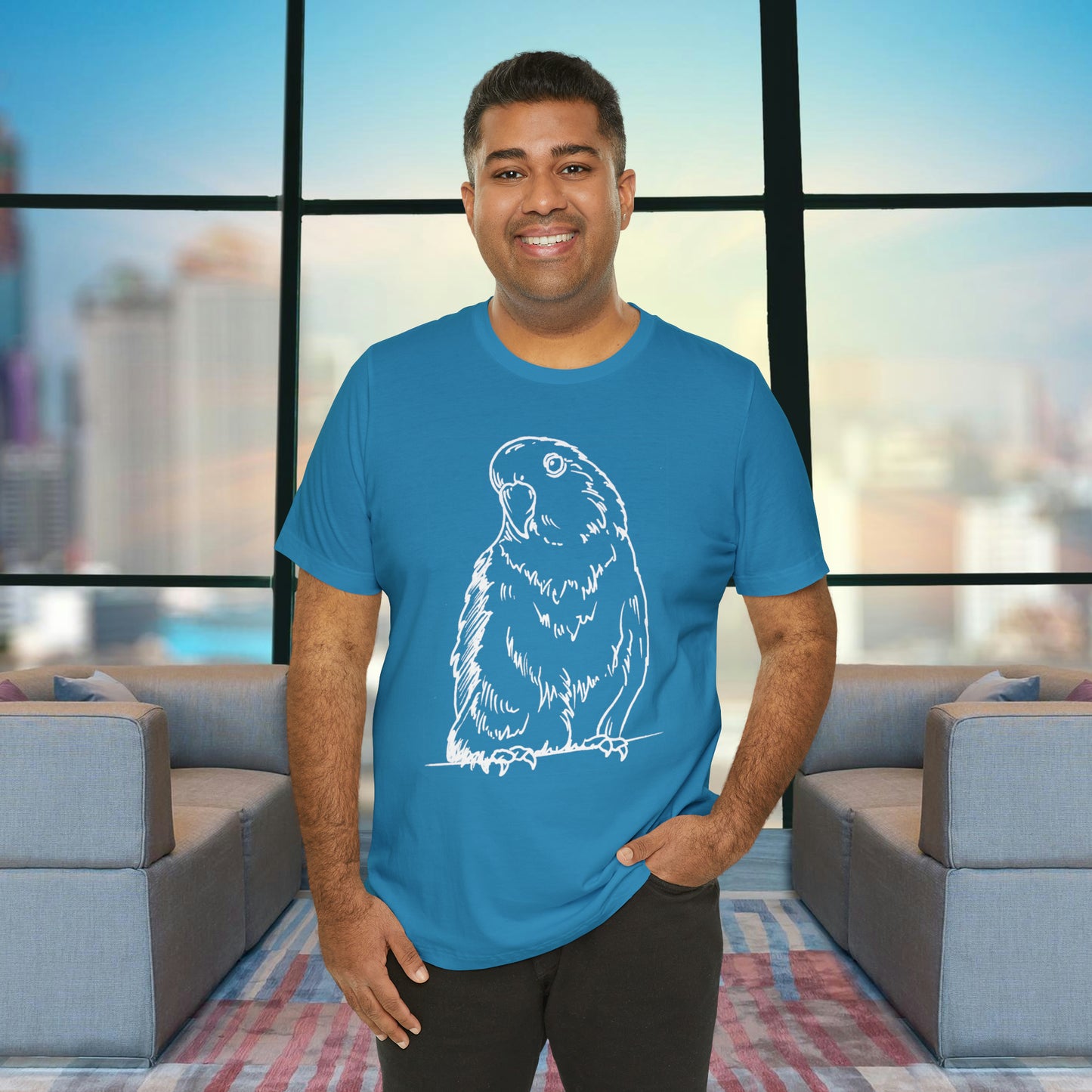Floofball Lovebird, Line Art Tee
