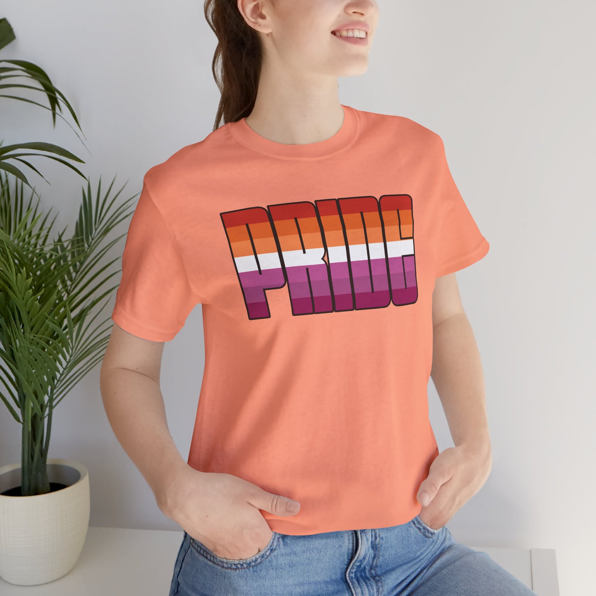 Lesbian Pride 7-Stripe Sunset Tee
