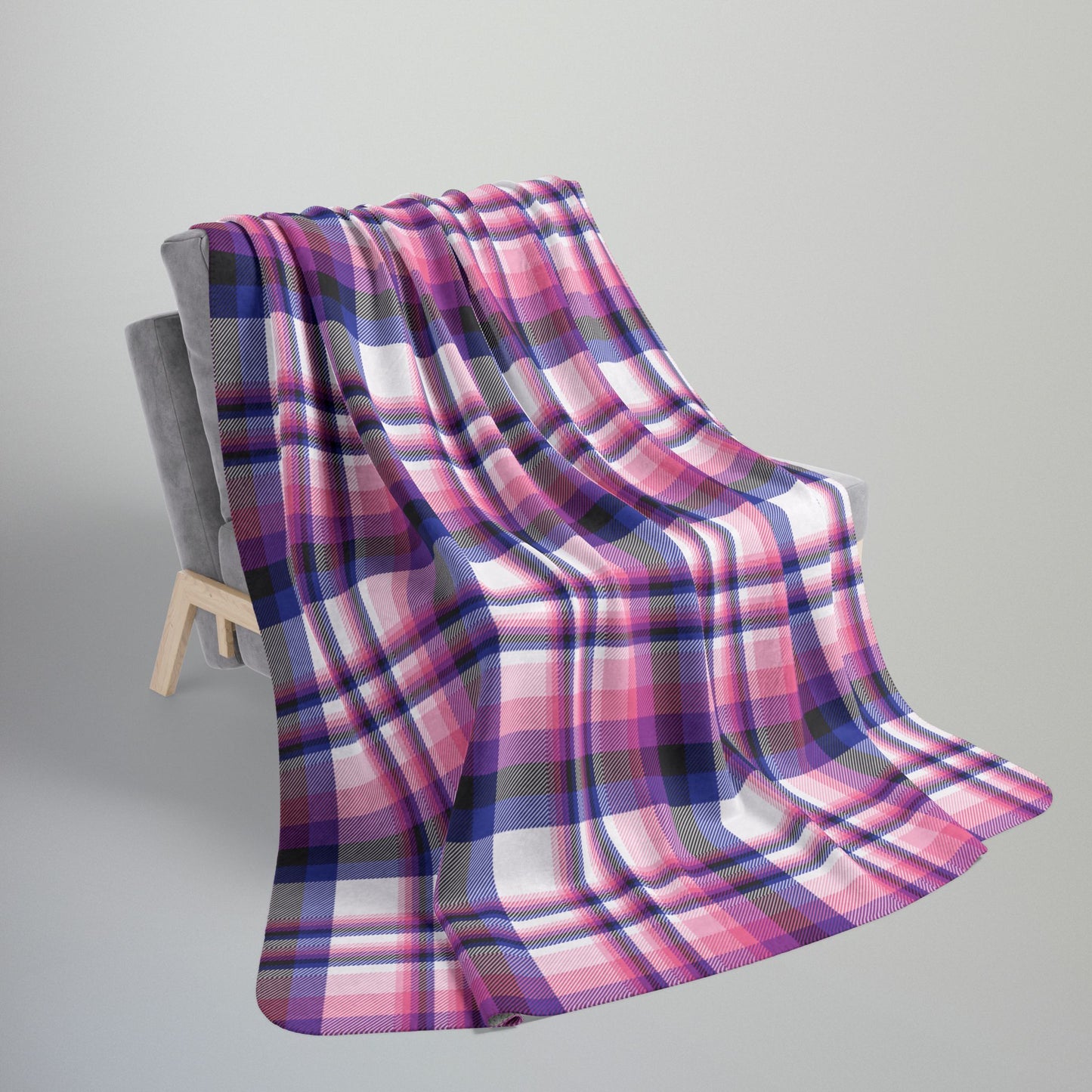 Genderfluid Pride Plaid Fleece Sherpa Blanket