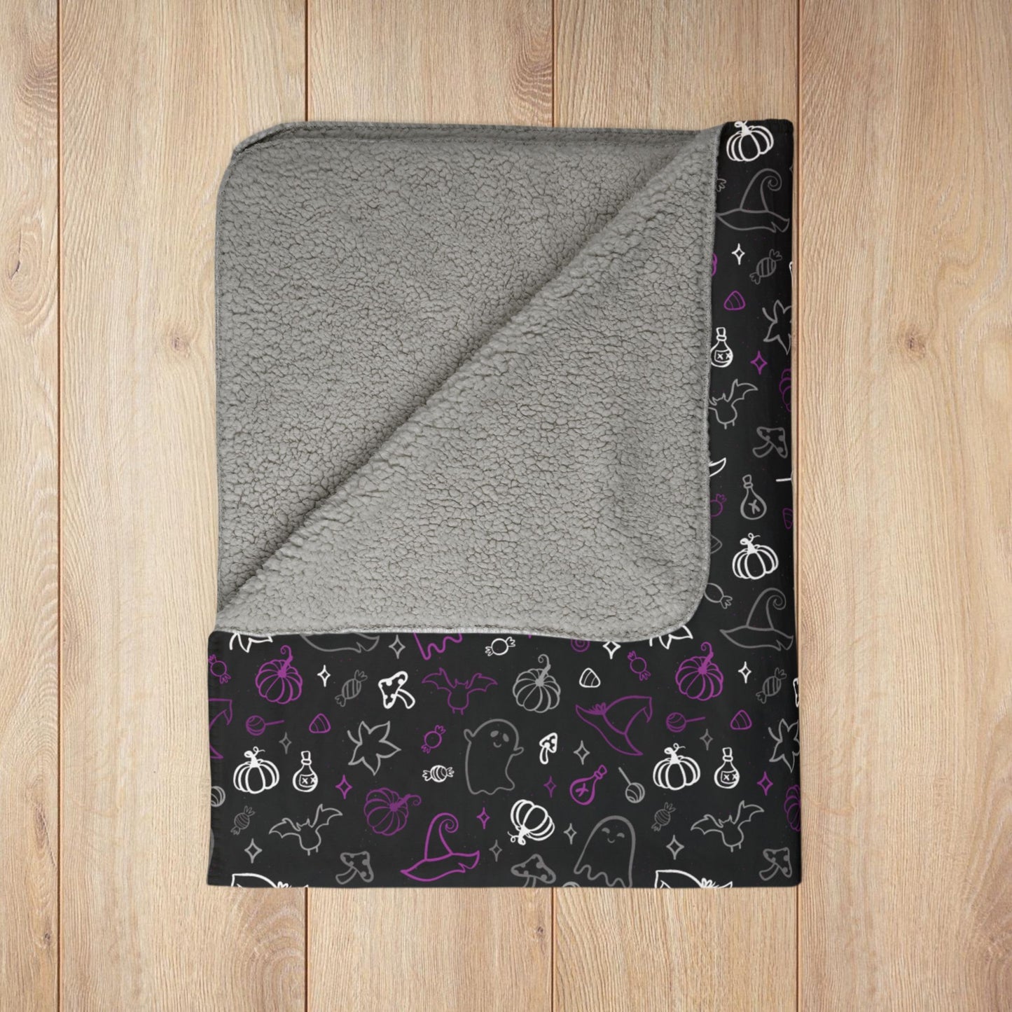 Asexual Pride Halloween Fleece Sherpa Blanket