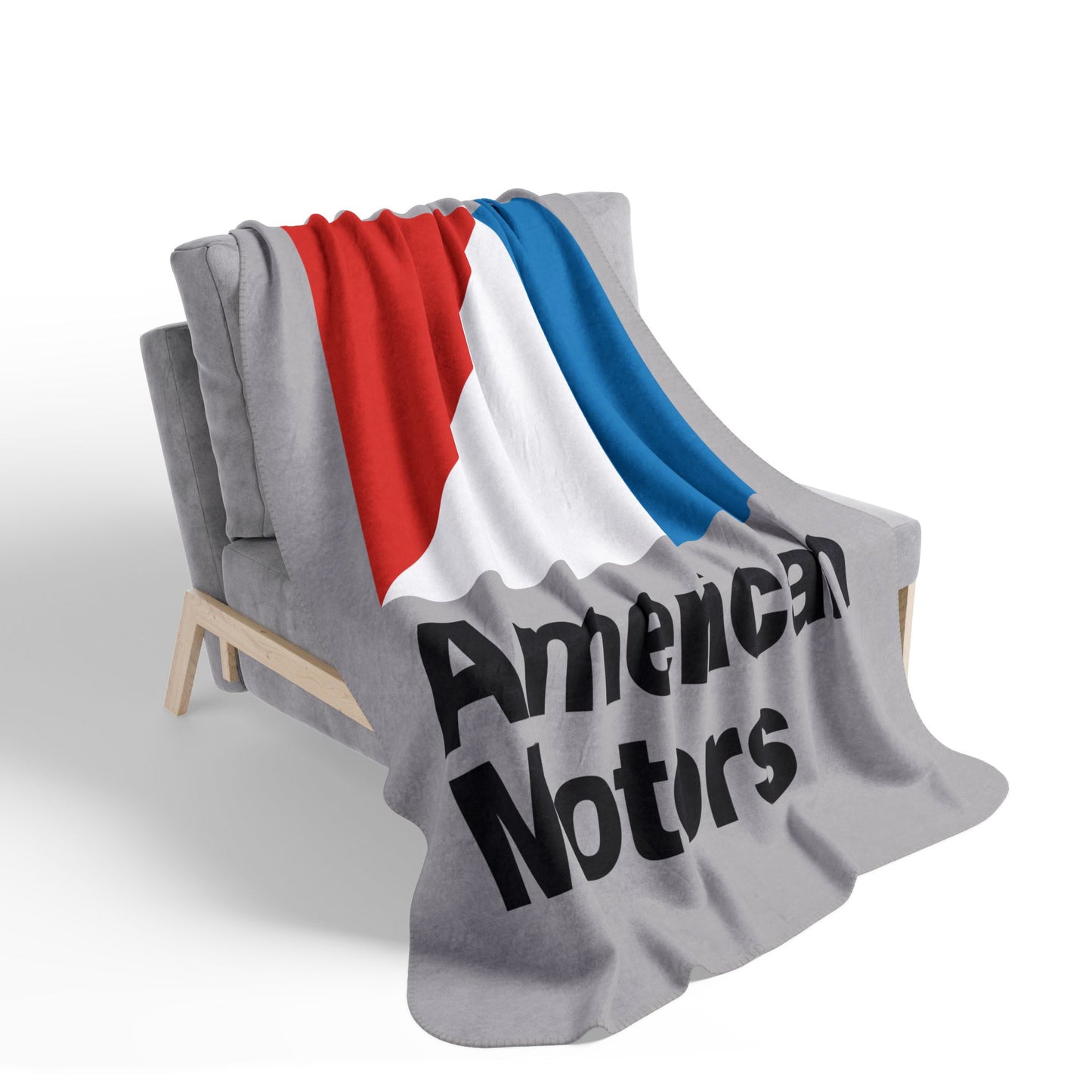 AMC Logo Grey Fleece Sherpa Blanket
