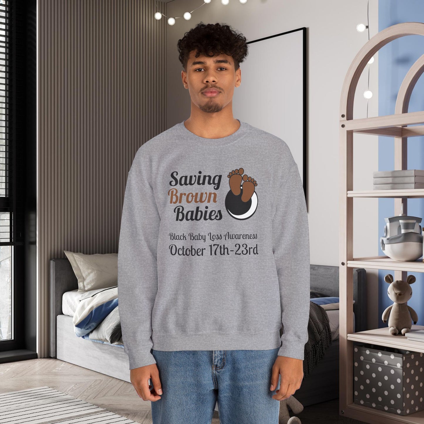 Quietly United in Loss Together Non-Profit / Saving Brown Babies Charity Crew Neck Sweatshirt, Grossesse et sensibilisation à la perte du nourrisson