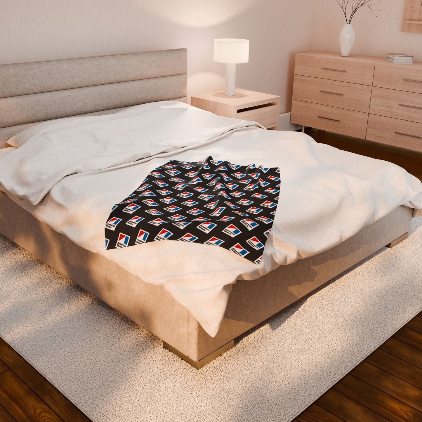 Velveteen Plush AMC Logo Black Blanket