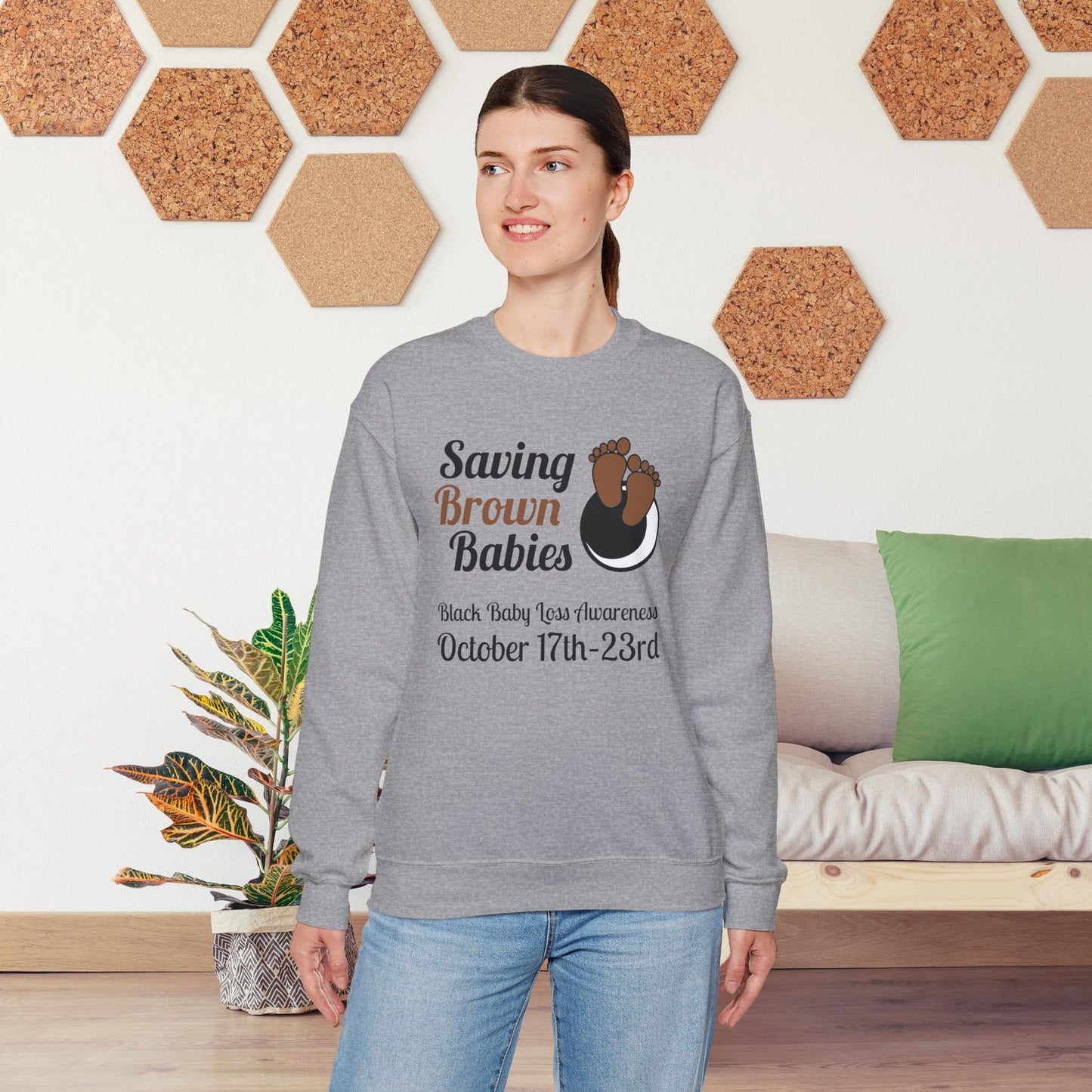 Quietly United in Loss Together Non-Profit / Saving Brown Babies Charity Crew Neck Sweatshirt, Grossesse et sensibilisation à la perte du nourrisson
