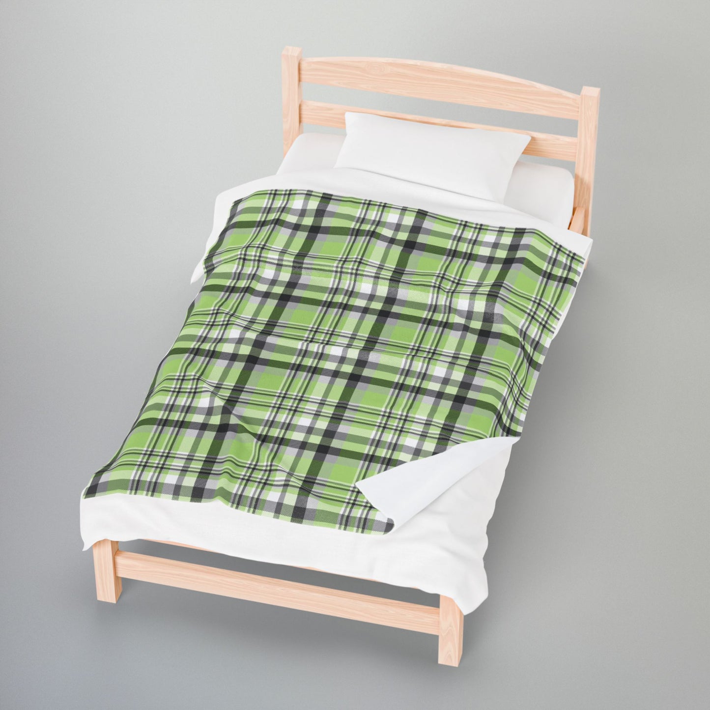 Agender Pride Plaid Velveteen Plush Blanket