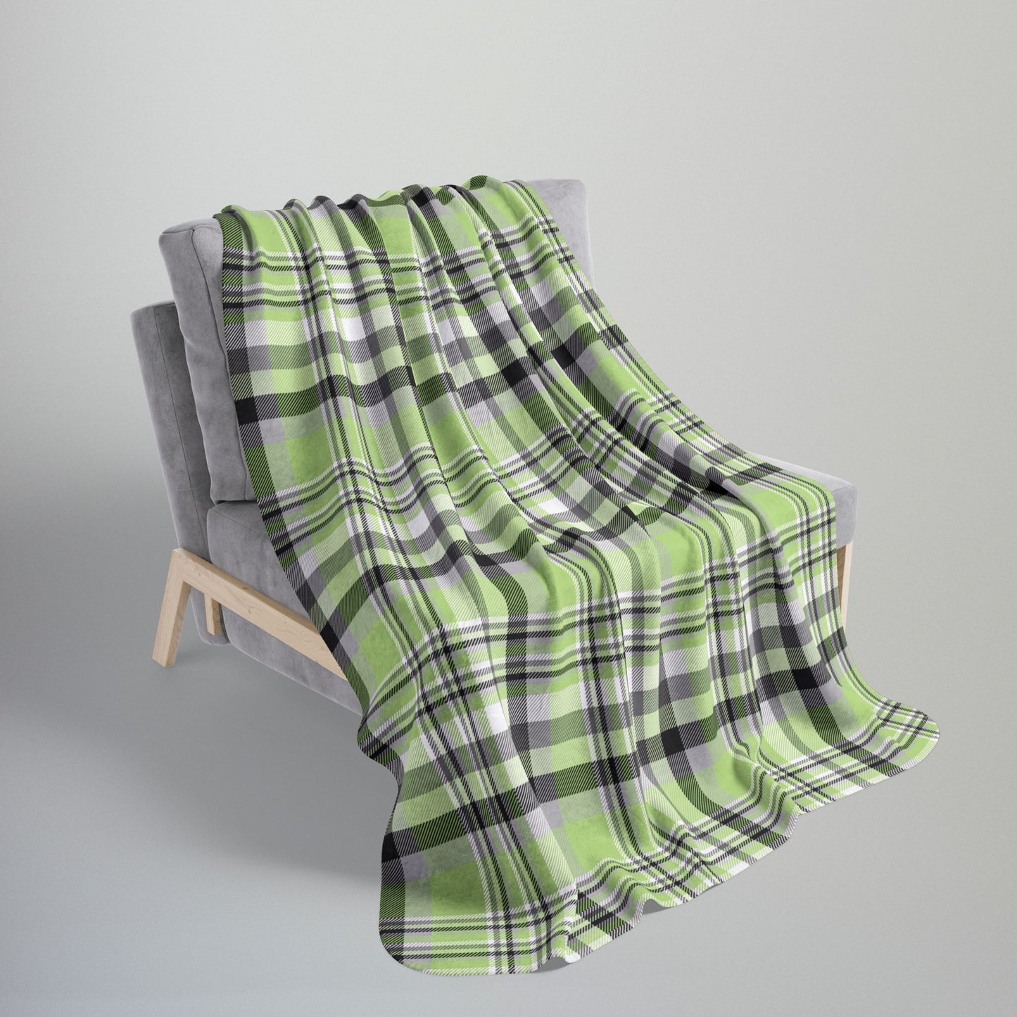 Agender Pride Plaid Fleece Sherpa Blanket