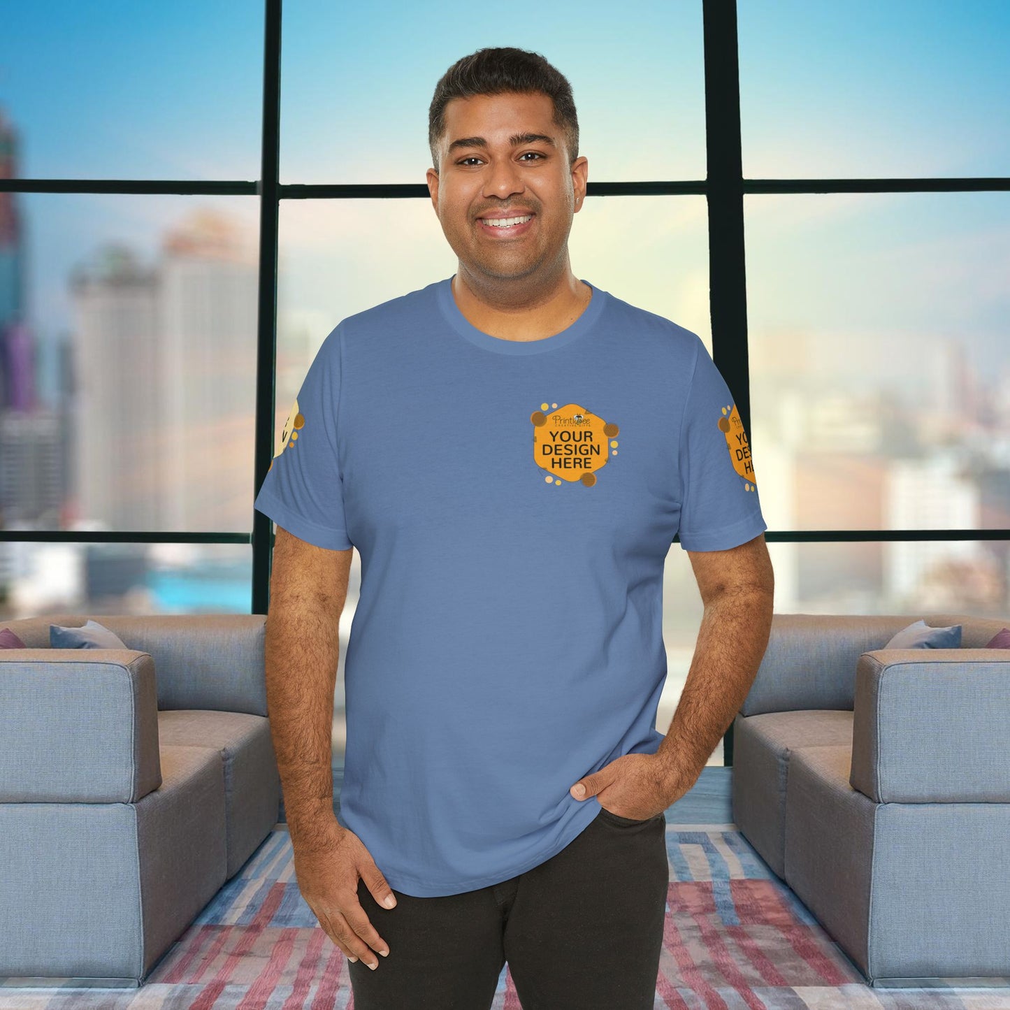 Custom Blue & Teal Tees for BELLA+CANVAS® 3001