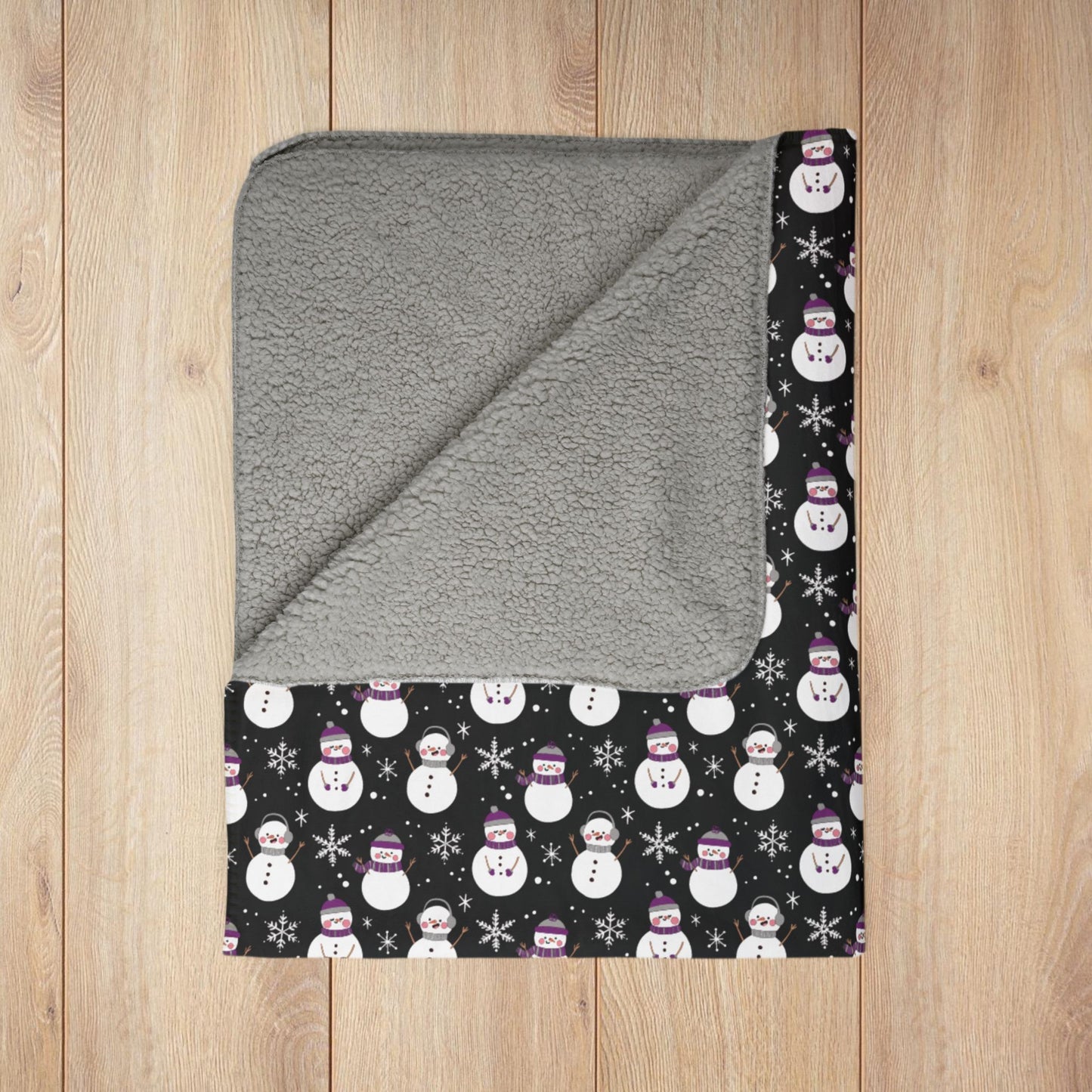 Asexual Pride Snowman Fleece Sherpa Blanket