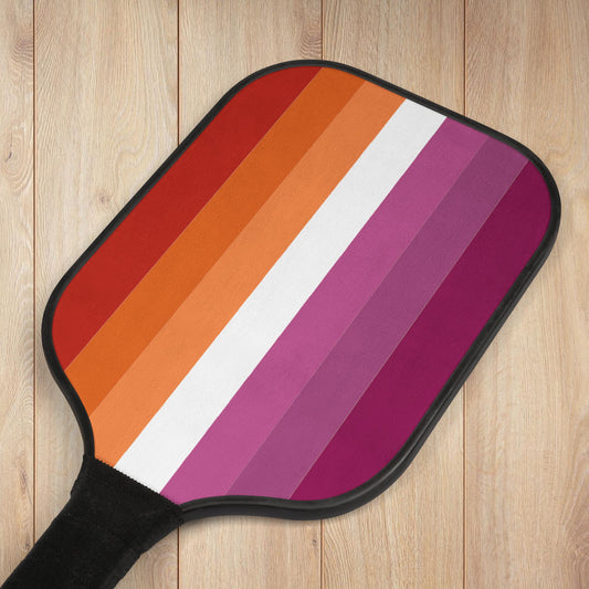 Lesbian Pride 7-Stripe Sunset Flag Pickleball Kit
