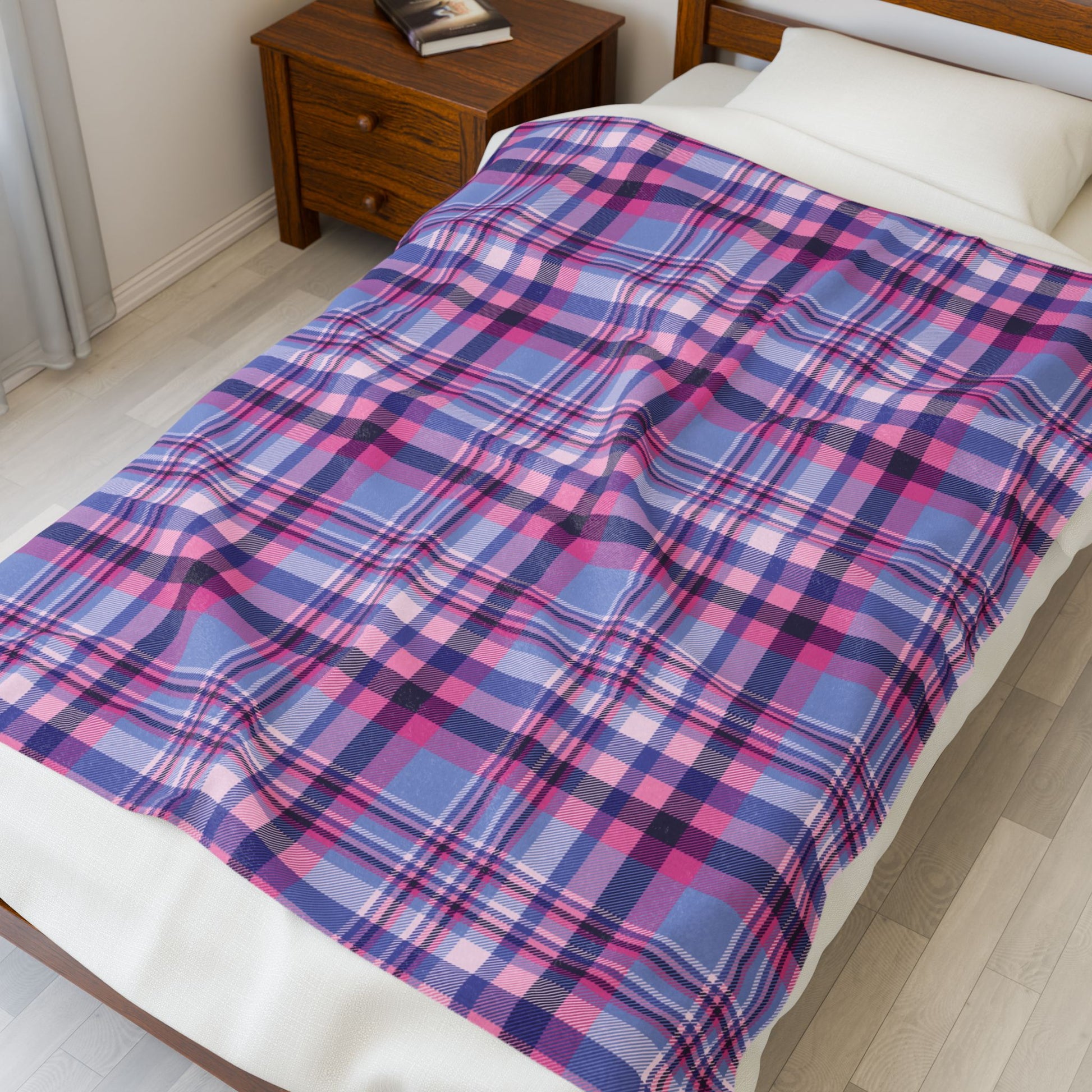 Omnisexual Plaid Velveteen Plush Blanket