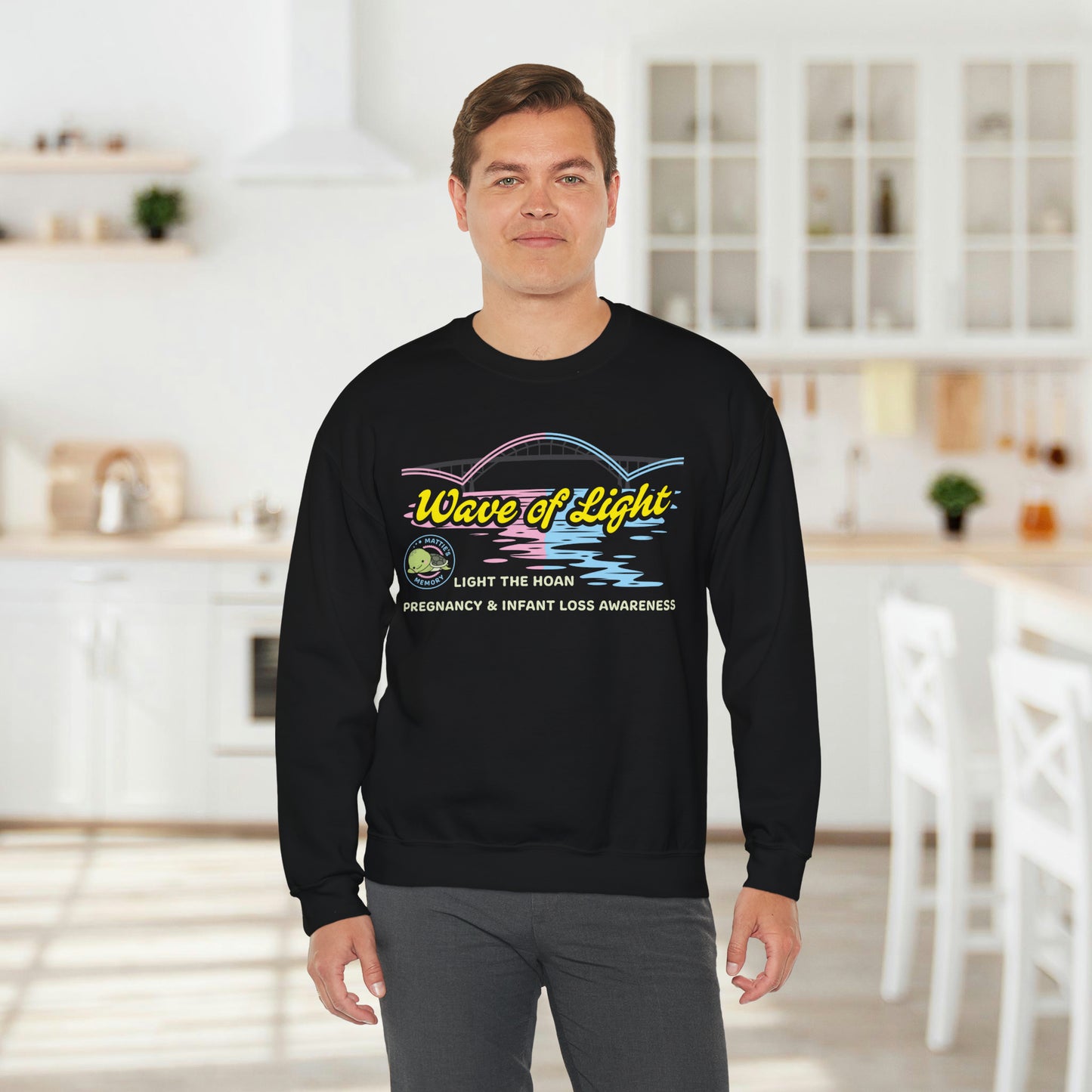 Mattie's Memory Wave of Light, Light the Hoan Bridge Sweatshirt, Milwaukee Wisconsin Infant & Pregnancy Loss Charity