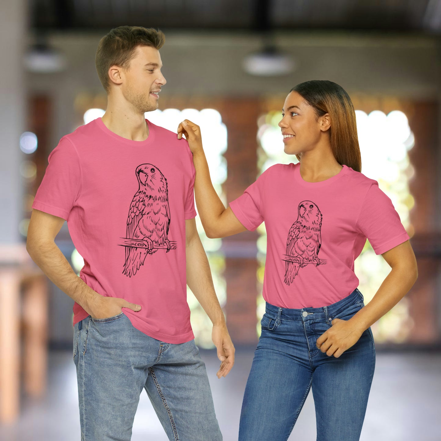 Lovebird Cutie Pie, camiseta de arte lineal