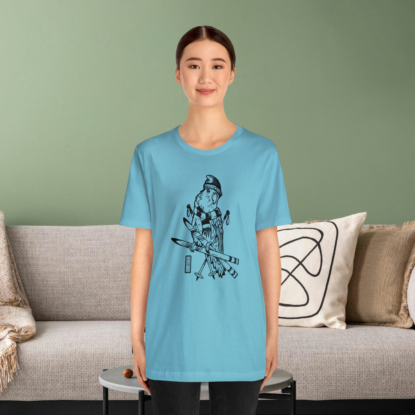 Lovebird Goes Skiing, Line Art Tee