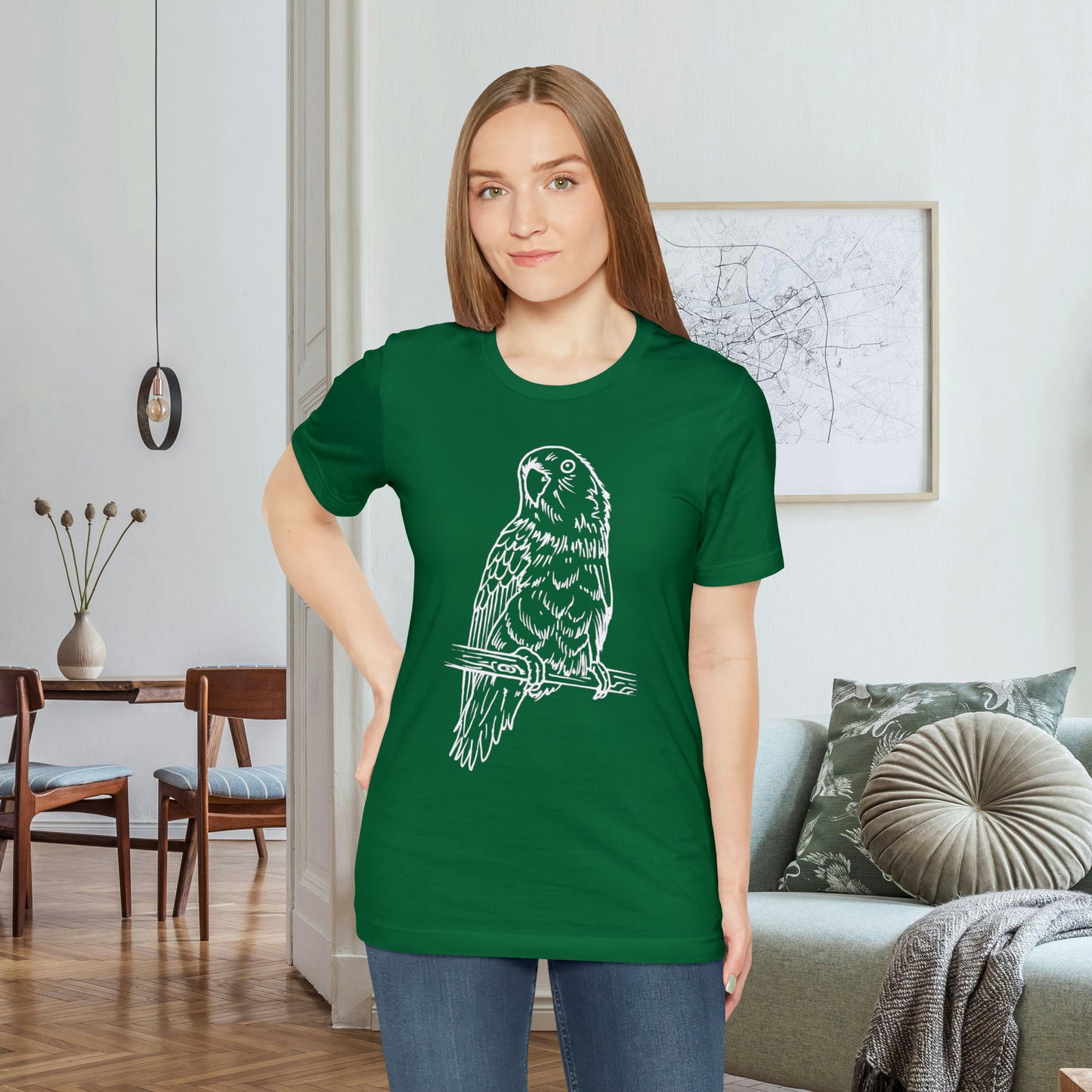 Lovebird Cutie Pie, camiseta de arte lineal