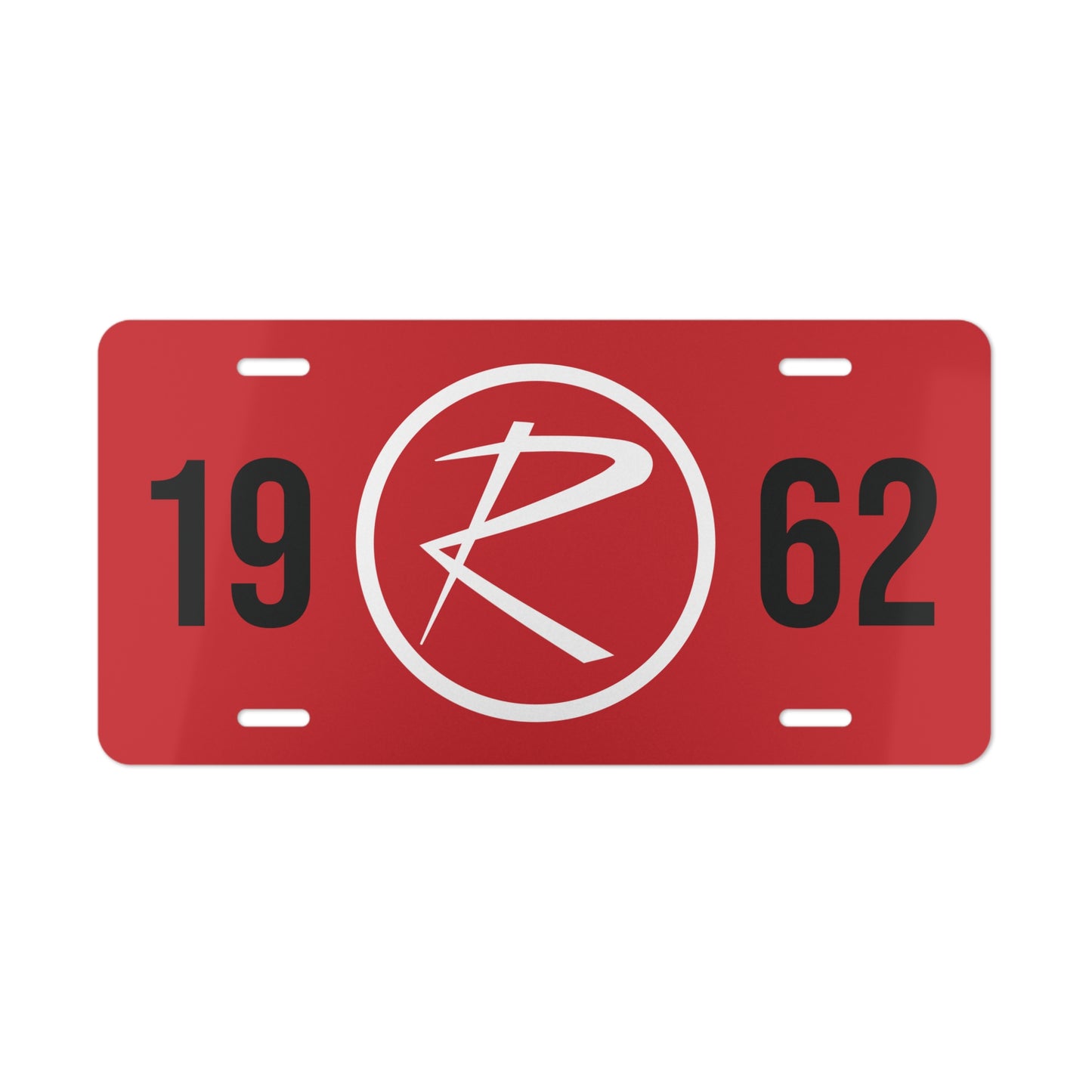 Rambler White Logo Black Year Red Custom Vanity Plates