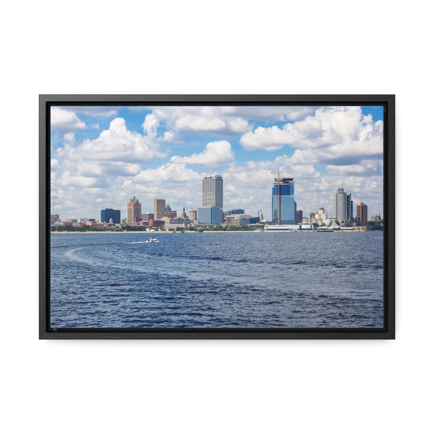 Milwaukee Wisconsin Skyline du lac Michigan, photographie encadrée sur toile
