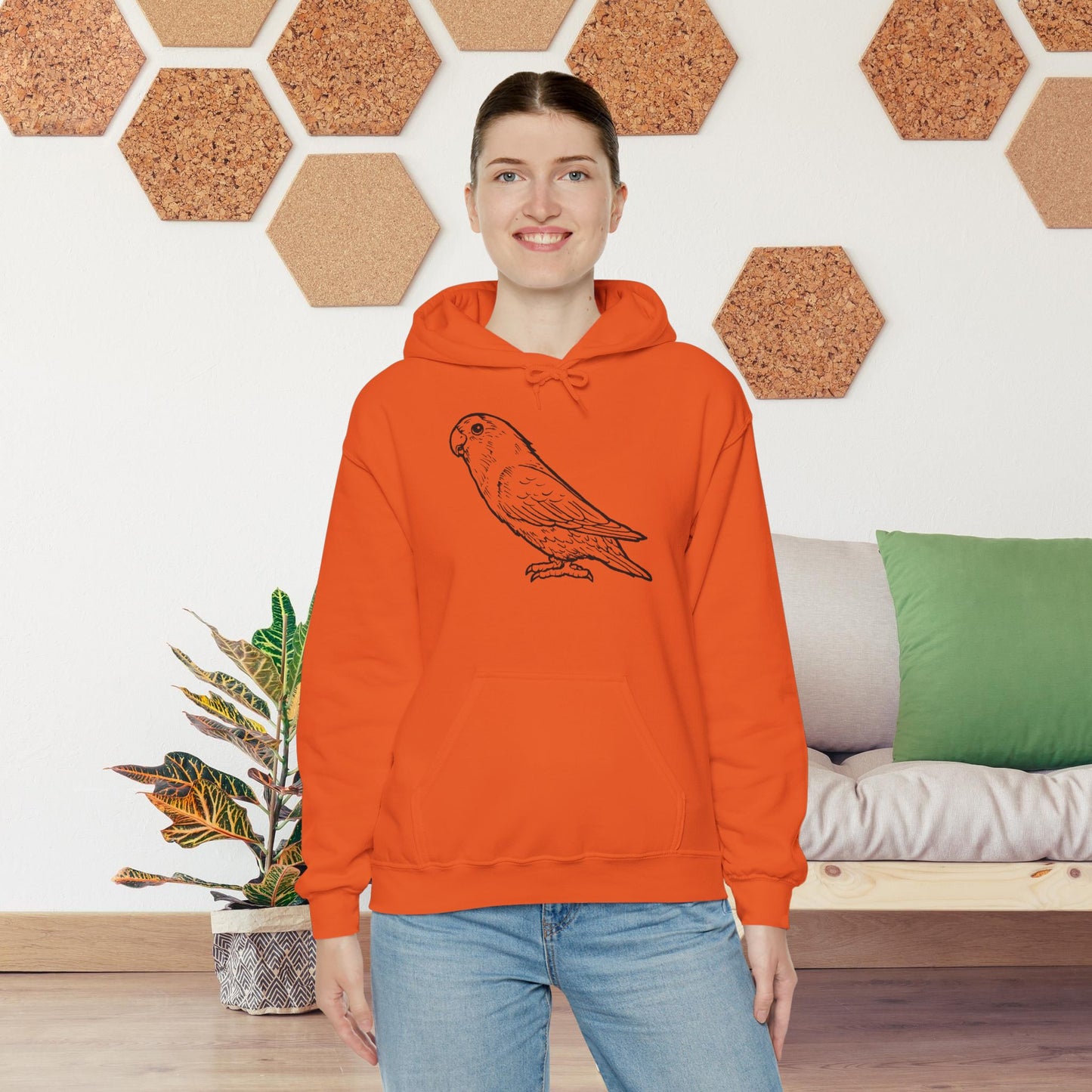 Holly Girl, Lovebird Line Art Hoodie